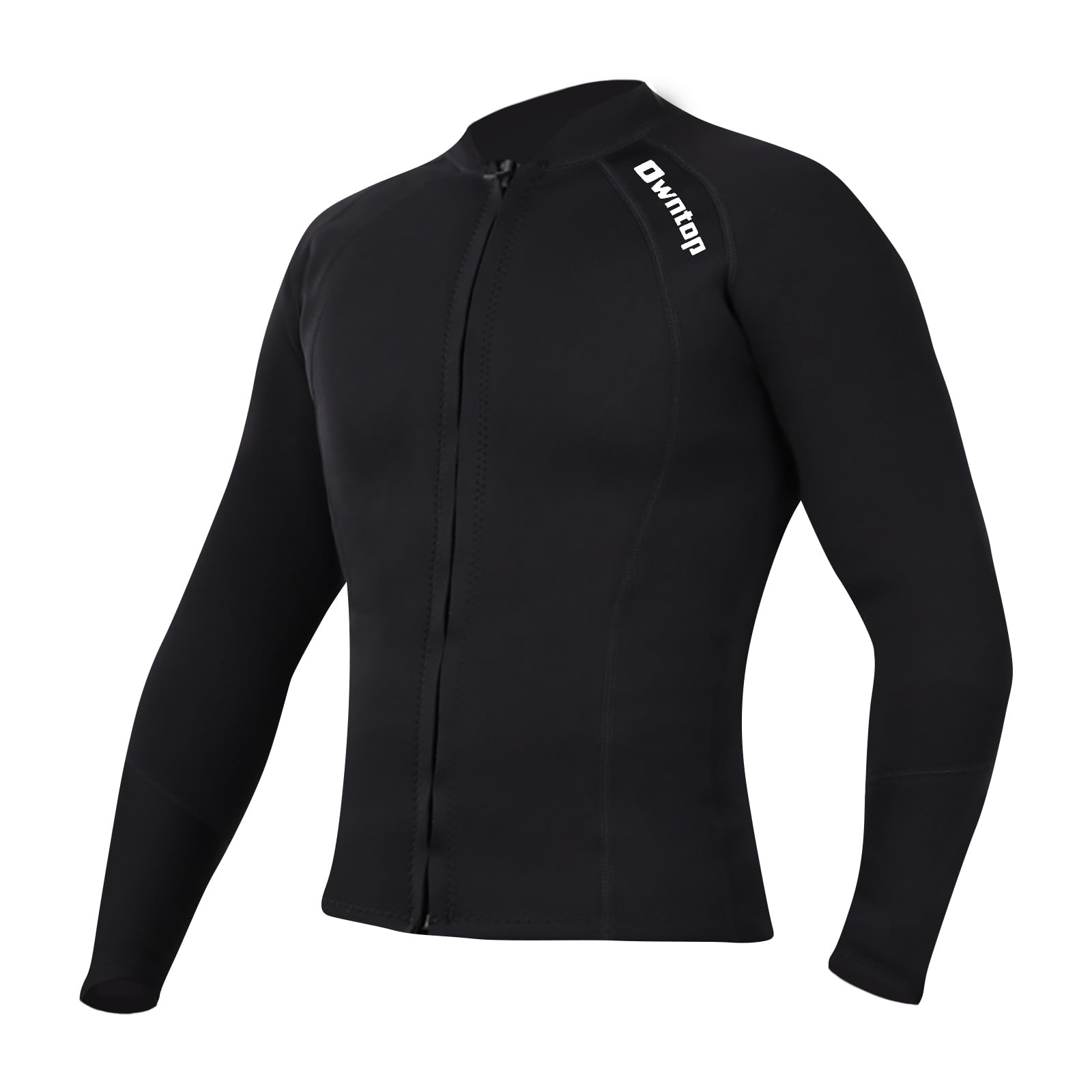 Owntop 2MM Neoprene Wetsuit Tops for Women & Men - Long Sleeve Front Zipper Swimwear for Swimming, Diving, Surfing & Water Sports | Flexible Comfortable Thermal Protection for Cold Water Activities