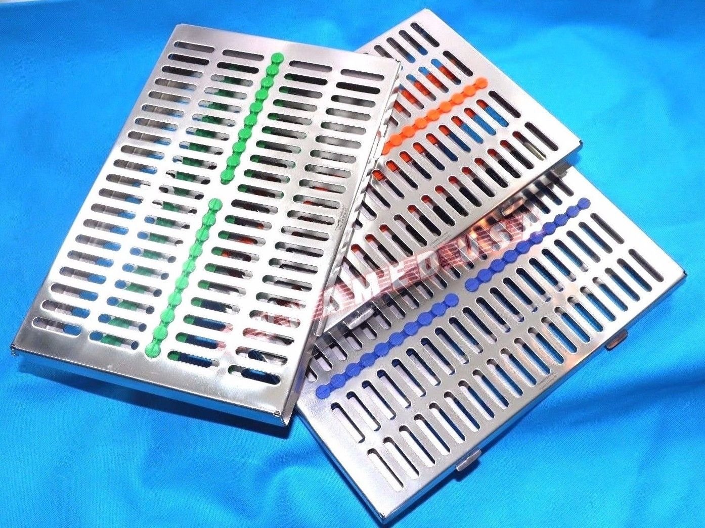 German Stainless Steel 3-Tier Dental Sterilization Cassette Rack Tray Box - Holds 20 Instruments - Perfect for Dental Clinics, Hospitals & Sterilization Centers