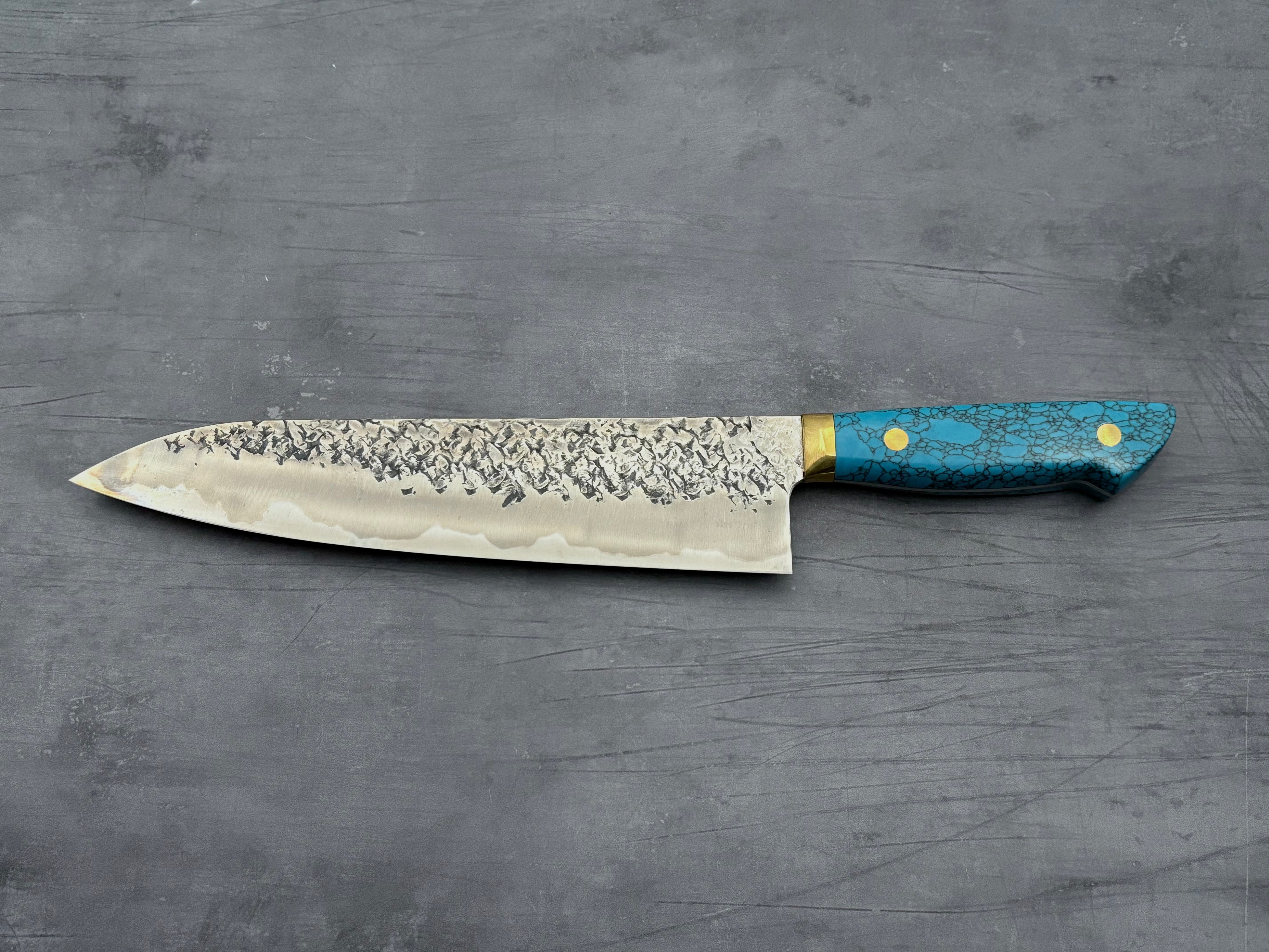 Premium Japanese Gyuto Knife 240mm - Kisuke Manaka Nakamura White #2 Steel - Perfect for Sushi, Meat Slicing & Professional Kitchen Use