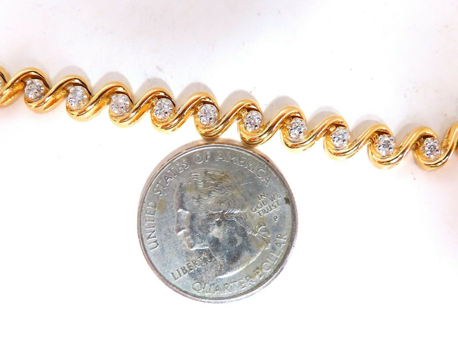 0.82ct Natural Round Diamond Slant Link Bracelet in 14K White Gold - Elegant Jewelry Gift for Women, Perfect for Weddings, Anniversaries & Special Occasions