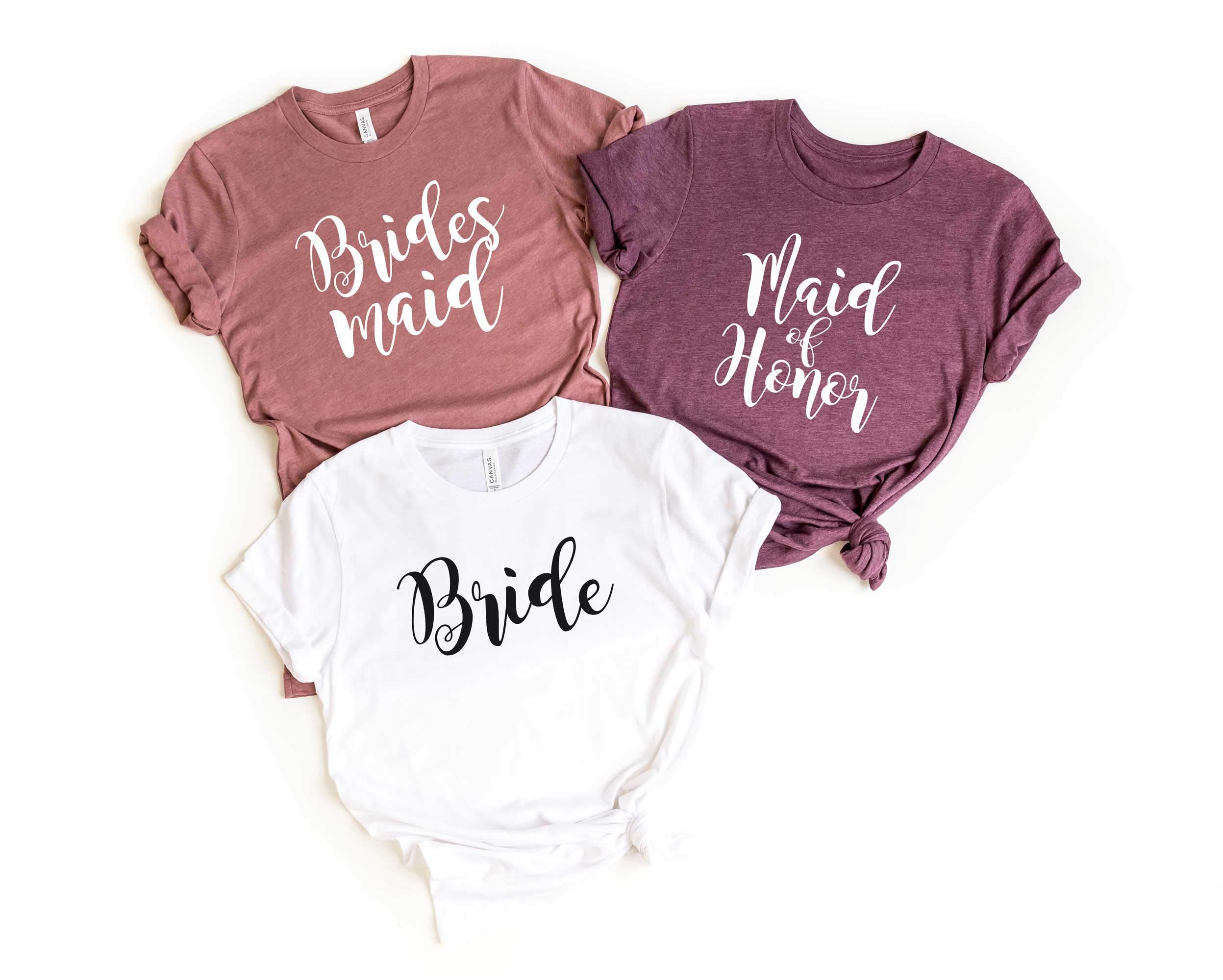 Blue Sand Textiles Maid of Honor Shirt | Wedding Party T-Shirt | Unisex Bachelorette Tee | Bridesmaid Gift & Girls Night Out Apparel