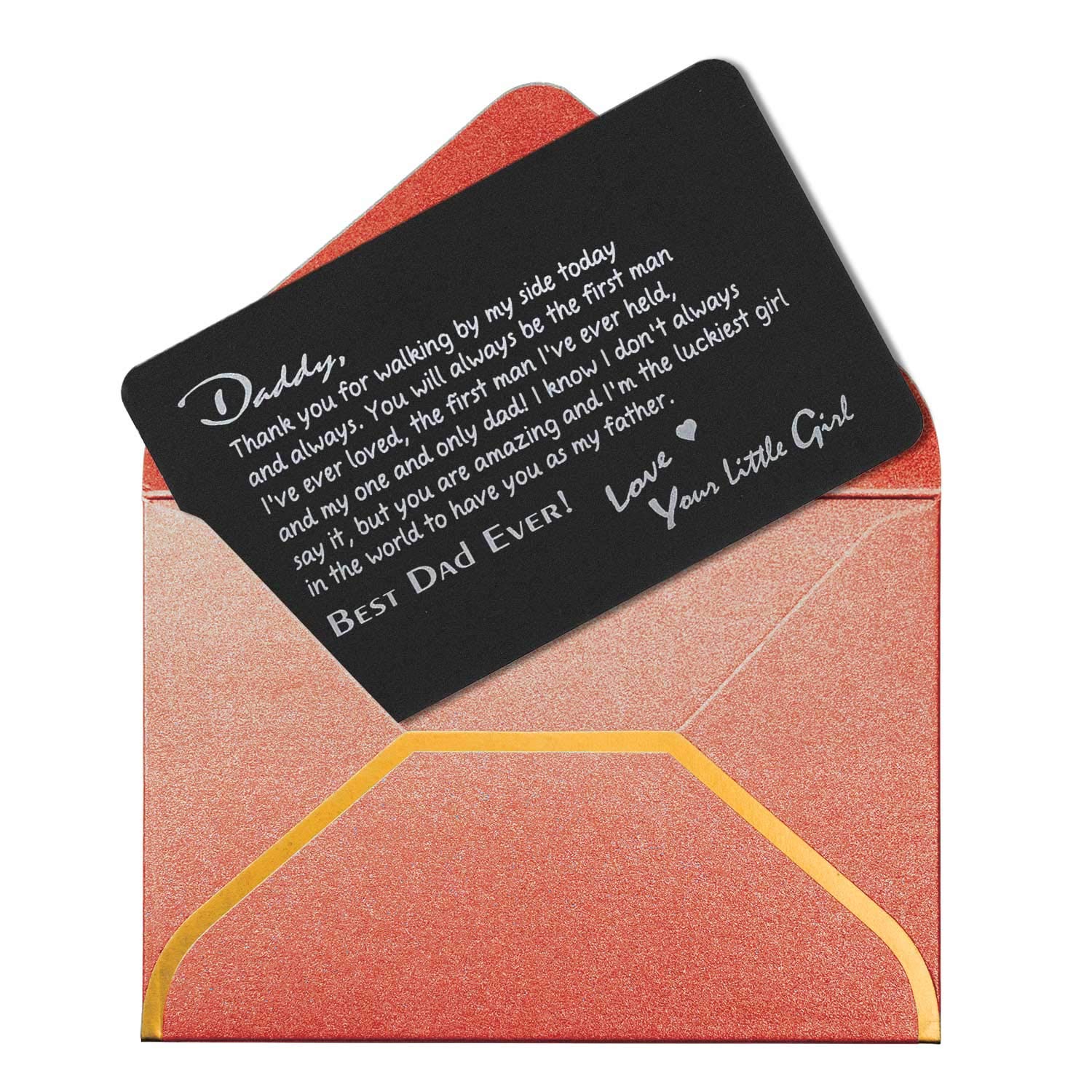 Personalized Engraved Dad Wallet Card - Custom Photo & Text - Best Father's Day & Birthday Gift for Dad - Perfect for Wallets, Gift Boxes & Special Occasions