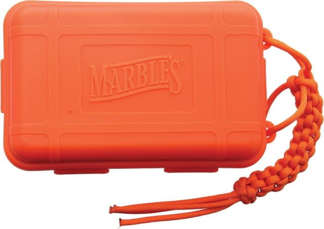 Orange Plastic Survival Box with Marbles - Waterproof & Durable Emergency Kit for Camping, Hiking, and Outdoor Adventures