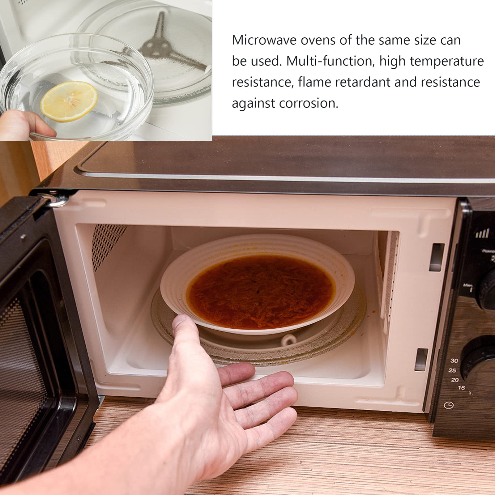 Mobestech 2-Pack Microwave Turntable Stand Replacement - Triple Arm Glass Rotating Roller Plate Tray Accessories for Microwave Oven | Perfect for Heating Food Evenly & Replacing Broken Turntables