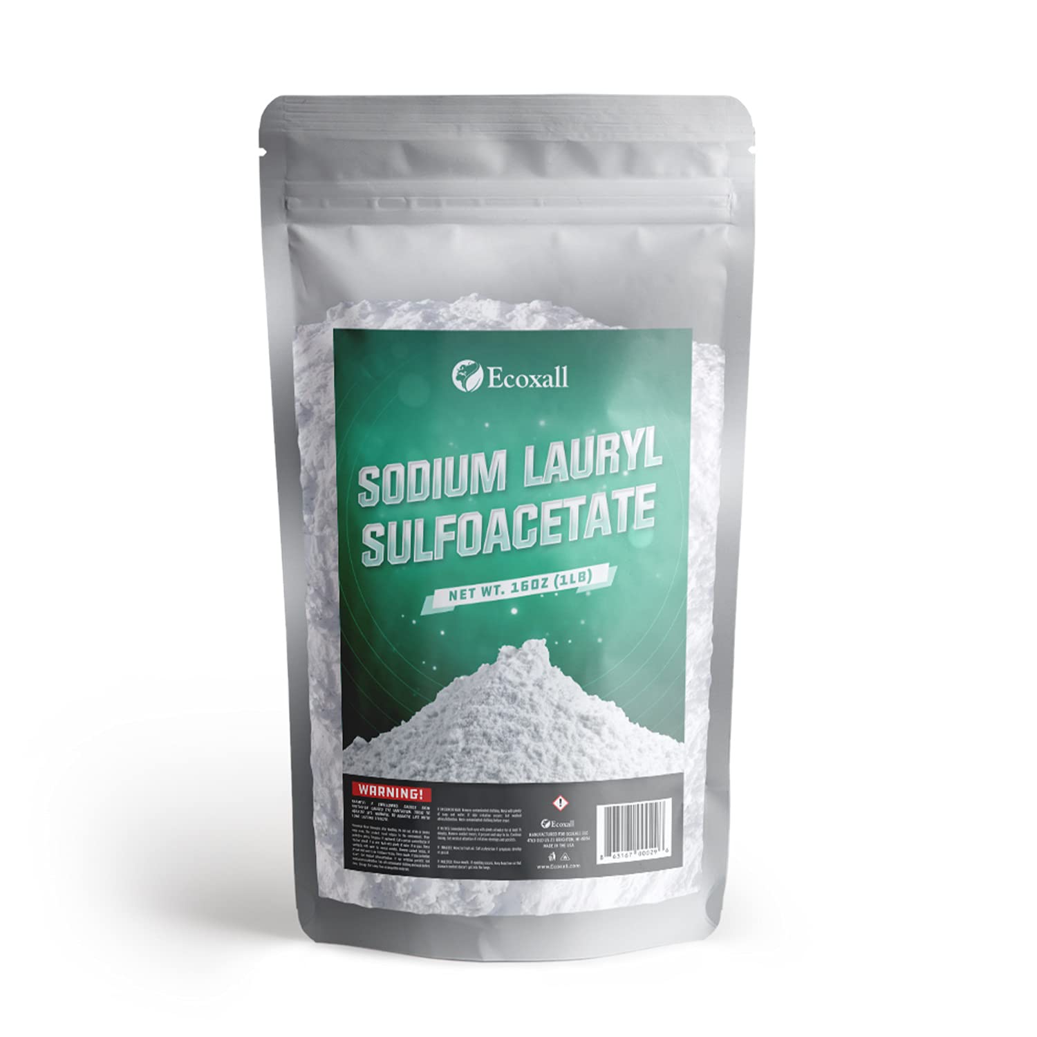 Pure Sodium Lauryl Sulfoacetate (SLSA) Powder - 1 lb | Mild & Gentle Surfactant for DIY Bath Bombs, Bubble Bath, Soap Making | Long-Lasting Foam, Skin-Friendly | Perfect for Spa, Home Relaxation & Handmade Cosmetics