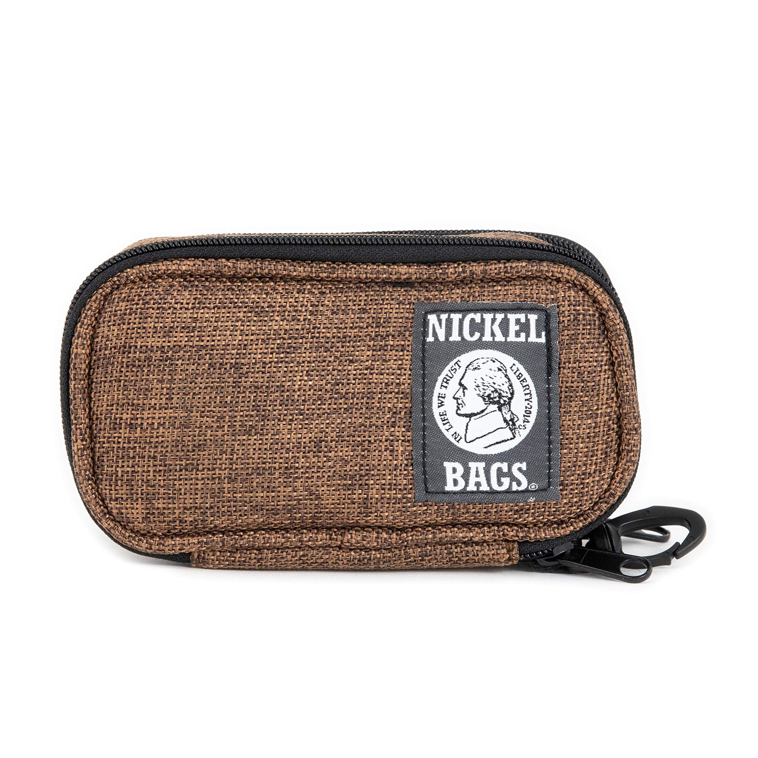Premium Nickel Bags Pod Keychain - 6 Inch Airtight Odor-Proof Herb Storage Pouch with Padded Interior (Brown) | Compact Travel Accessory for Hiking, Camping & Outdoor Activities | Ideal for Storing Herbs, Spices, Jewelry & Small Essentials | Perfect for Smokers, Chefs & Adventurers | Great for Daily Use, Travel & On-the-Go Organization
