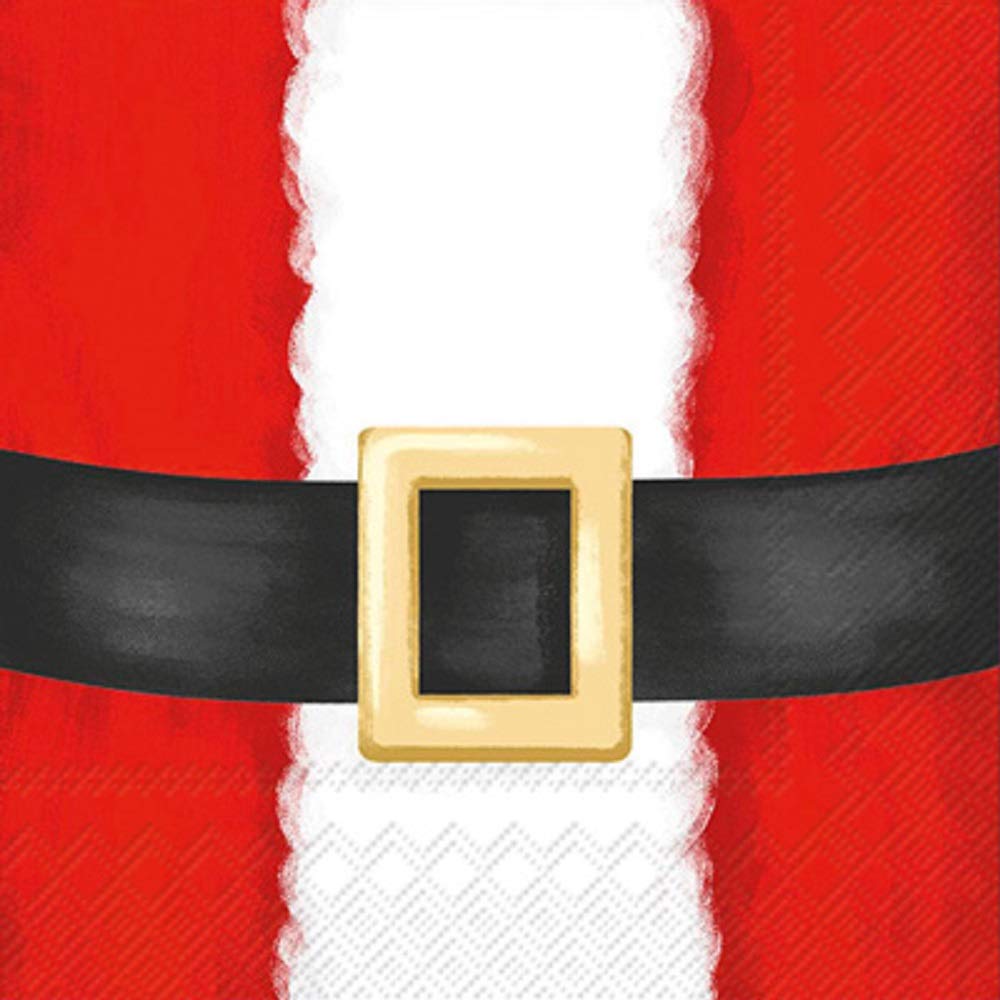 Santa Suit Cocktail Napkins - 50 Pack Christmas Party Supplies for Holiday Snacks & Drinks - Perfect for Xmas Celebrations, Office Parties & Festive Gatherings