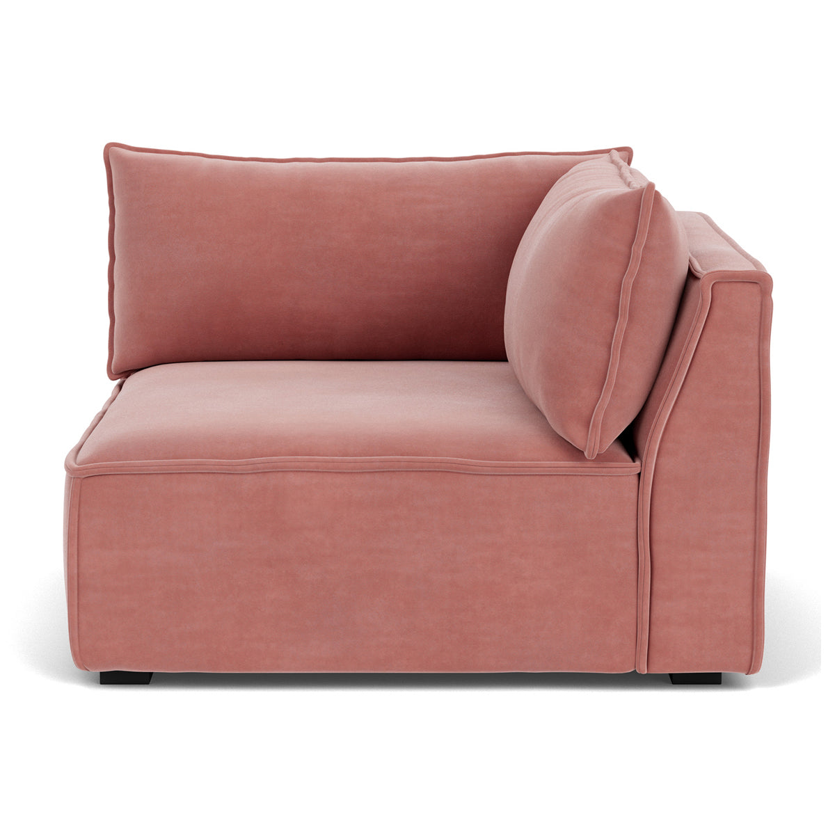 Daphne Velvet Right Corner Modular Sofa - 1 Seater Contemporary Sectional Couch for Small Spaces | Perfect for Apartments, Living Rooms & Cozy Corners