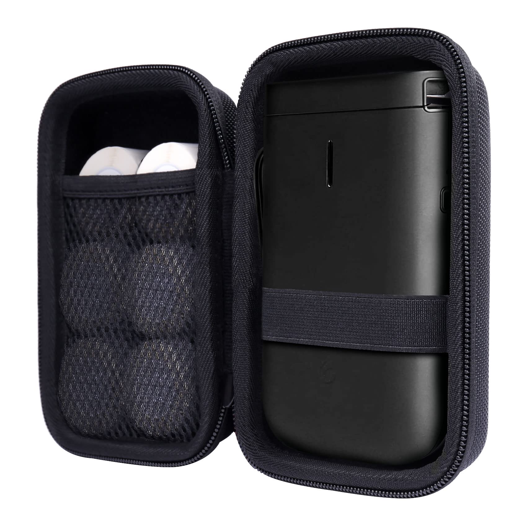 Khanka Hard Storage Case for MUNBYN & NiiMbot D11 Bluetooth Label Printers - Protective Travel Case for Wireless Label Maker Machine (Black) - Perfect for Office, Warehouse & Home Organization