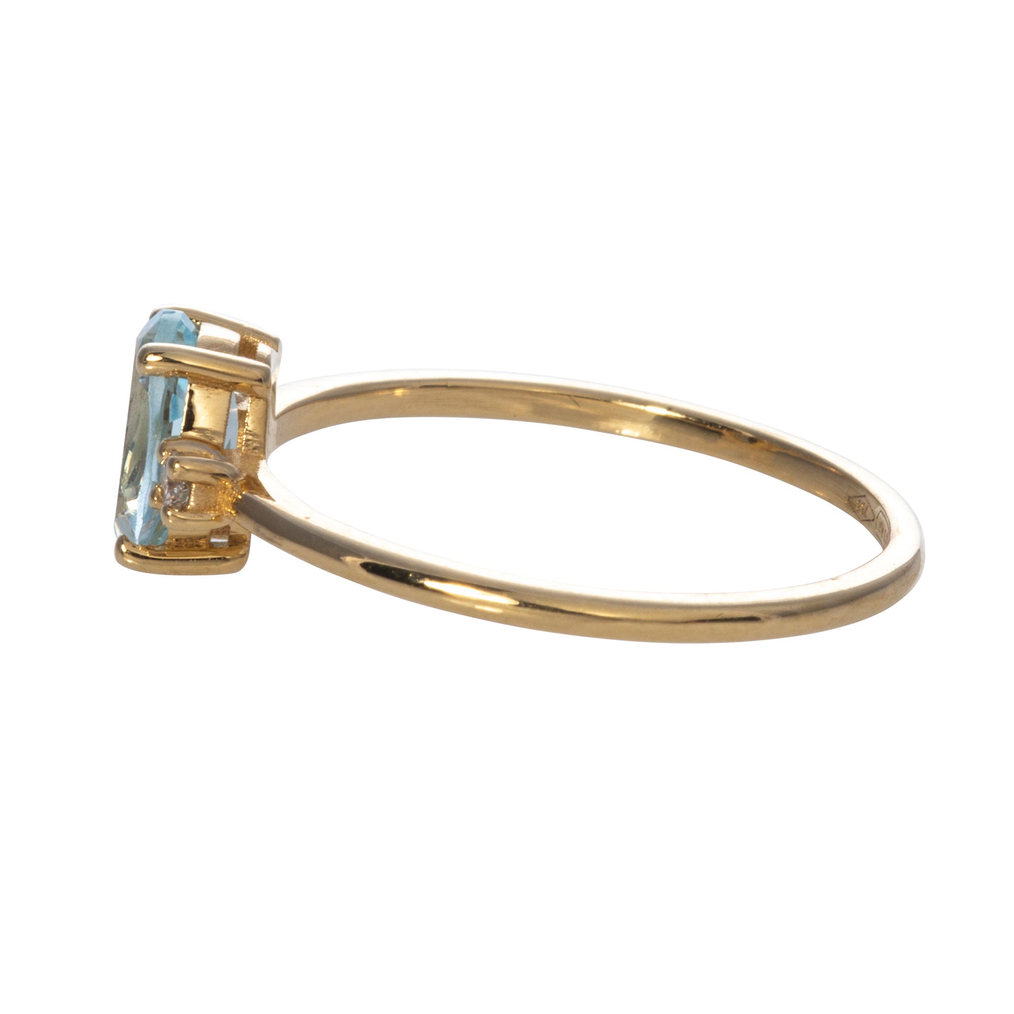 Exquisite 18K Gold Oval Blue Topaz & Diamond Ring for Women – Perfect for Engagement, Anniversary, and Special Occasions