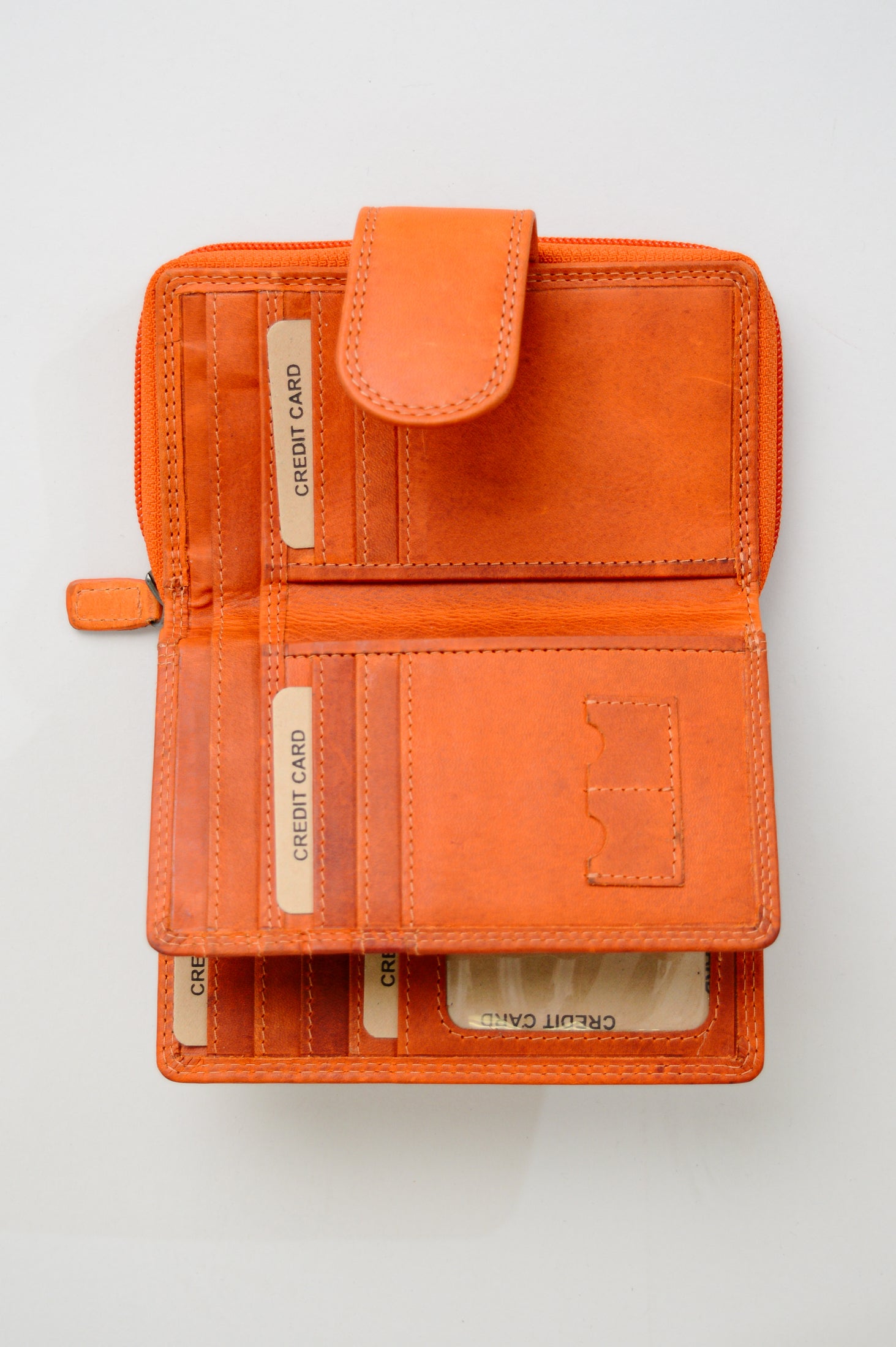 Adrian Klis 5103 Genuine Leather Women's Wallet - Orange, Slim RFID Blocking Bifold Wallet for Everyday Use, Travel & Gift Giving