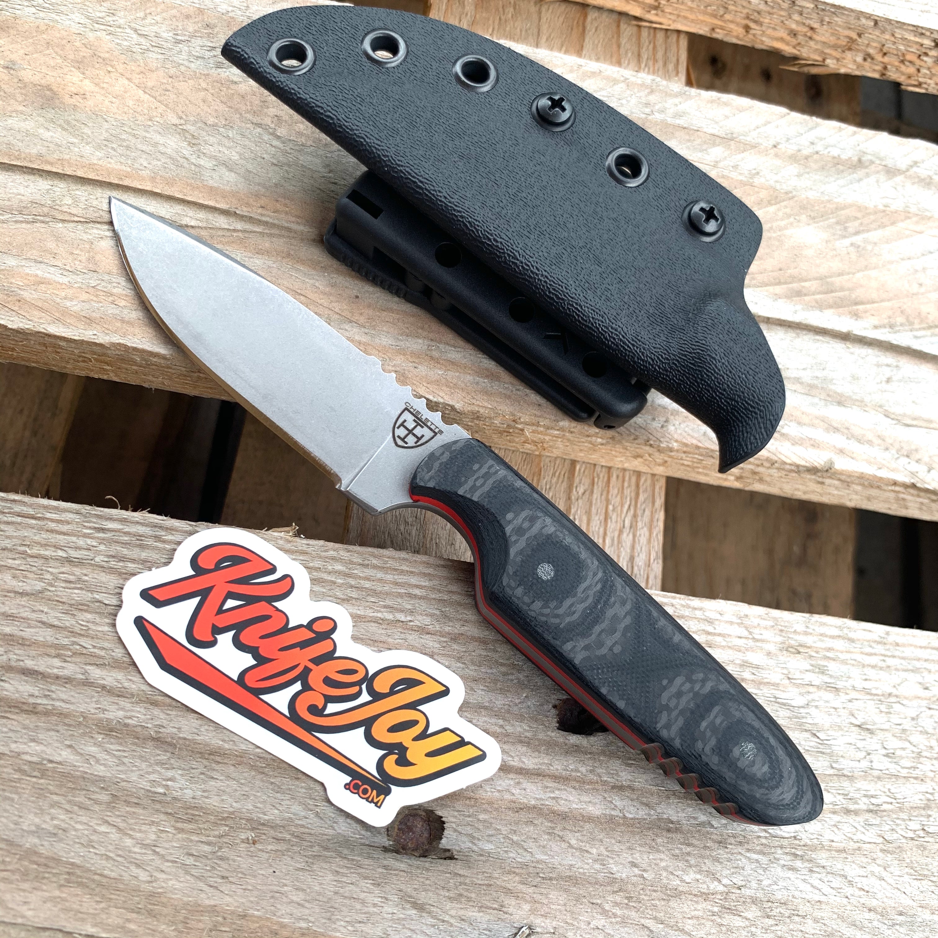 Premium KME Fixed Blade Knife with CPM154 Steel & Carbon Fiber Handle - Hunting, Camping, Outdoor Survival Gear