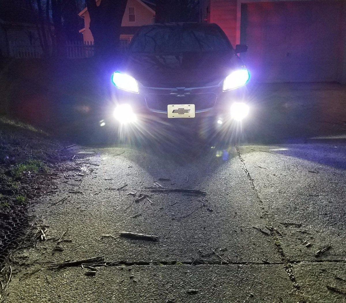 HB4 9006 LED Fog Light Bulbs 12V - 6000K White/3000K Yellow/Red/8000K Blue - High Brightness Waterproof for Cars, Trucks, SUVs - Perfect for Night Driving, Off-Roading & Bad Weather Conditions
