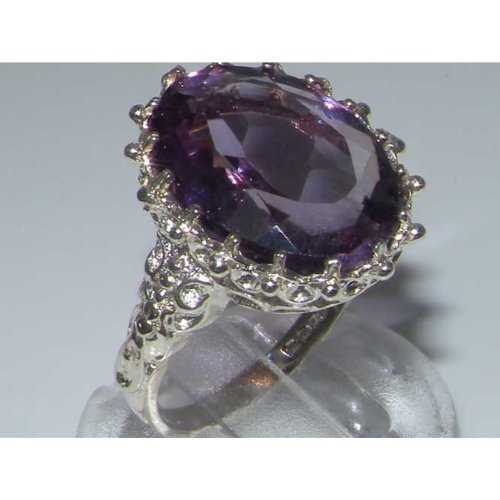 925 Sterling Silver Genuine Amethyst Women's Ring - Elegant Stackable Band for Everyday Wear, Gift & Special Occasions