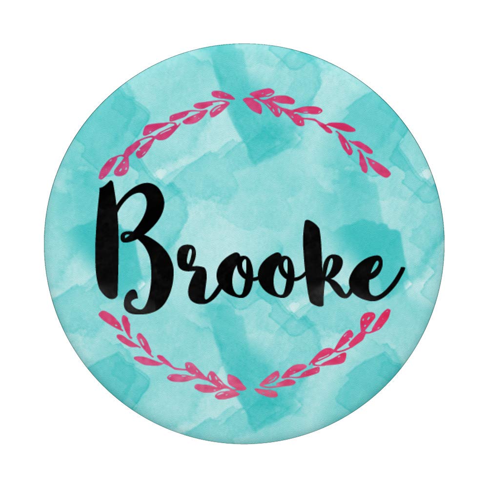 Brooke Name Personalized Watercolor PopSocket Grip & Stand for Phones & Tablets - Perfect for Home, Office, and Travel Use