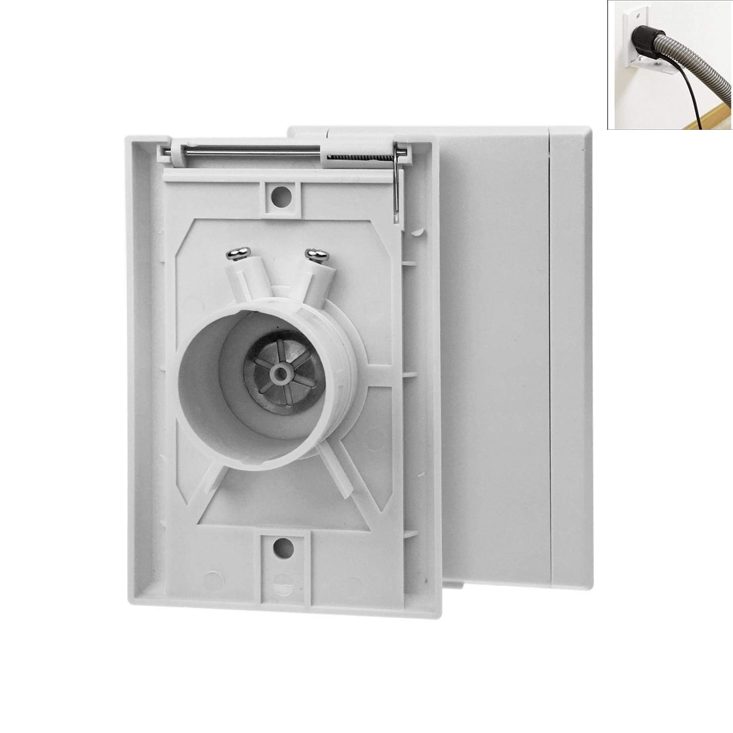 Nutone Central Vacuum Inlet Valve Kit - 2 Pack White Full Door Cover for Central Vacuum System Installation | Perfect for Home Cleaning & Maintenance