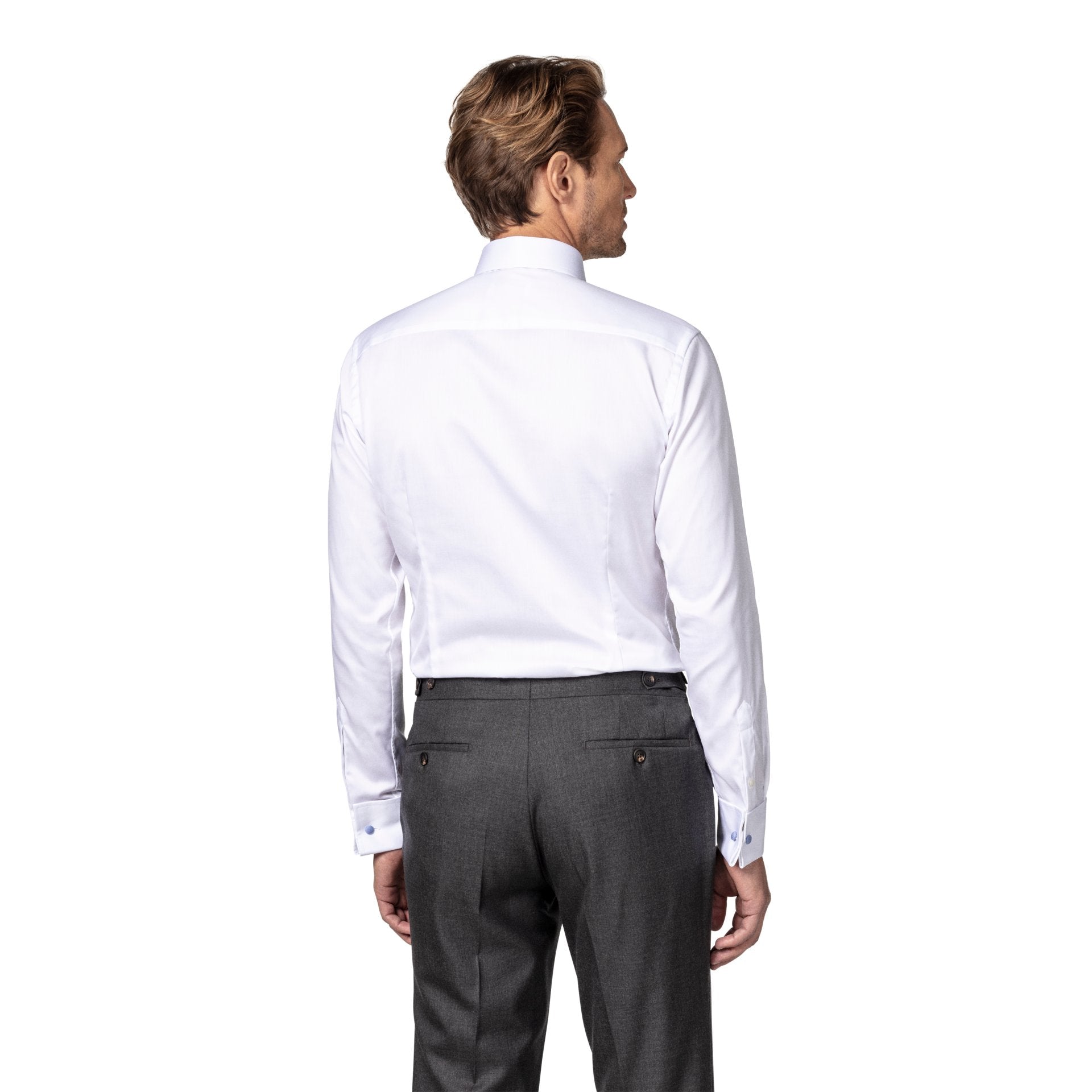 ETON Signature Twill Cotton Men's Dress Shirt with French Cuffs - Classic White Formal Shirt for Business, Office & Wedding Attire