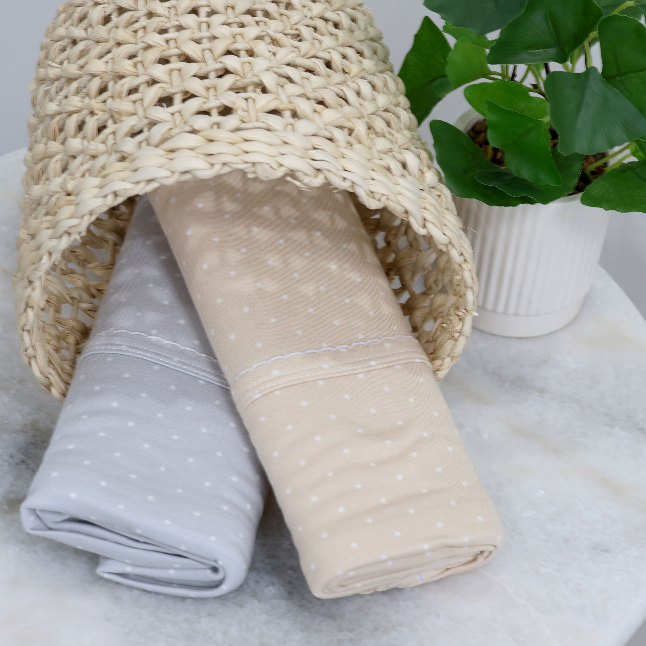 Soft Jersey Swaddle Wrap for Babies - 2 Pack in Grey & Taupe - Perfect for Newborns, Infants & Baby Showers