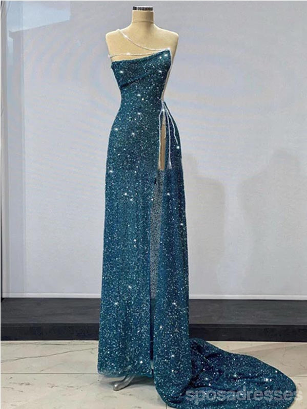 Elegant Teal Sheath High Slit Maxi Long Prom Dress for Women | Formal Evening Gown | Perfect for Homecoming, Wedding Guest & Special Occasions