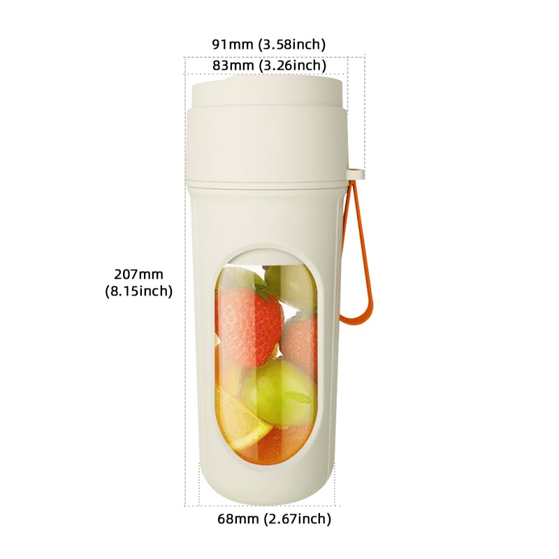 2 in 1 Portable Juicer Cup - High Capacity Blender for Fruits & Vegetables, USB Rechargeable Sports Bottle | Perfect for Gym, Hiking & Outdoor Activities