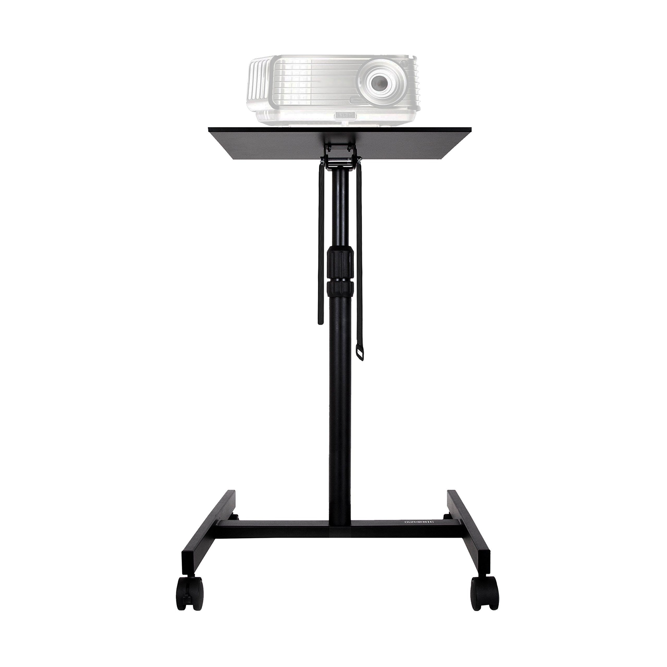 Duronic WPS27 Adjustable Sit Stand Desk - Portable Ergonomic Laptop Table with Wheels, 50x40cm Platform, 10kg Capacity - Perfect for Home Office, Video Projector Setup & Workspace Productivity