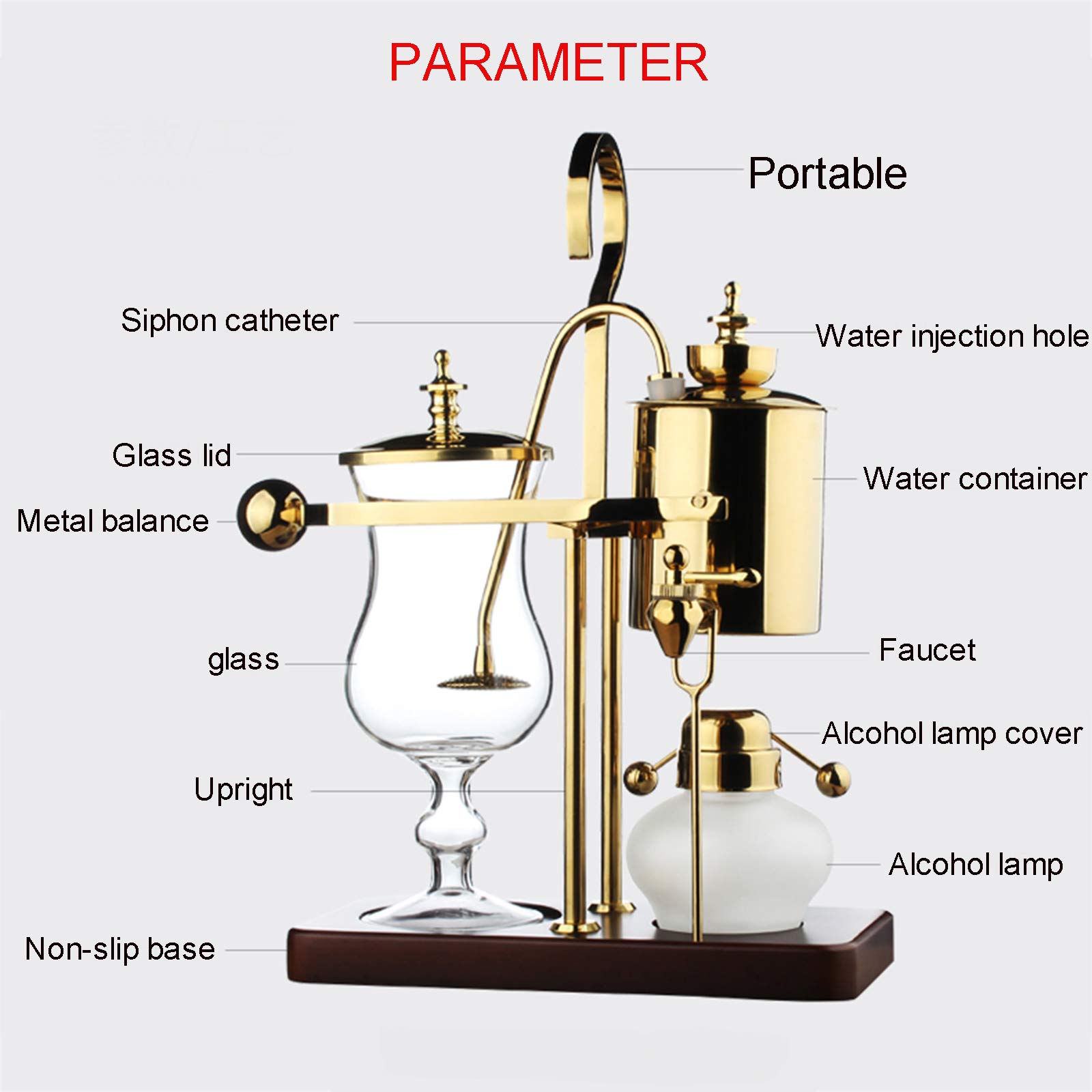 Premium Double Column Balance Syphon Coffee Maker - Elegant Retro Design with Permanent Filter & Water Retainer - Easy to Clean - Perfect for Home Baristas & Coffee Enthusiasts - Ideal for Specialty Coffee Brewing & Entertaining Guests