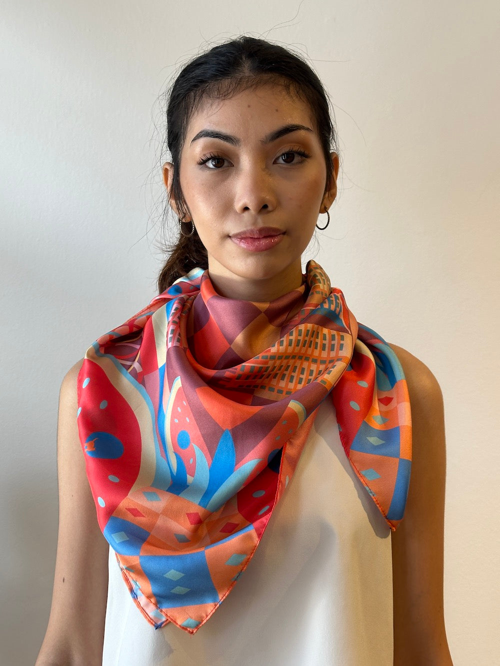 Elegant Playground Memories Silk Scarf - Soft & Lightweight Fashion Accessory for Women - Perfect for Office, Travel & Special Occasions