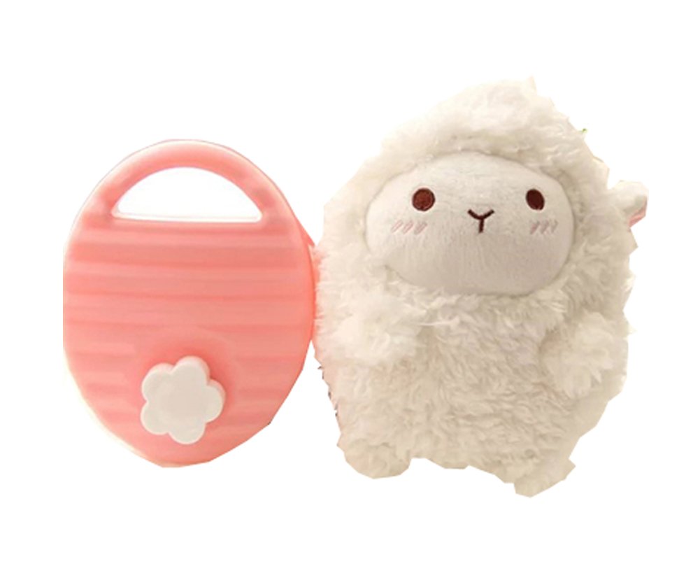 Soft Plush Sheep Hot Water Bottle Cover - Cozy & Cute Hand Warmer for Winter, White - Perfect for Cold Nights, Office, and Home Relaxation