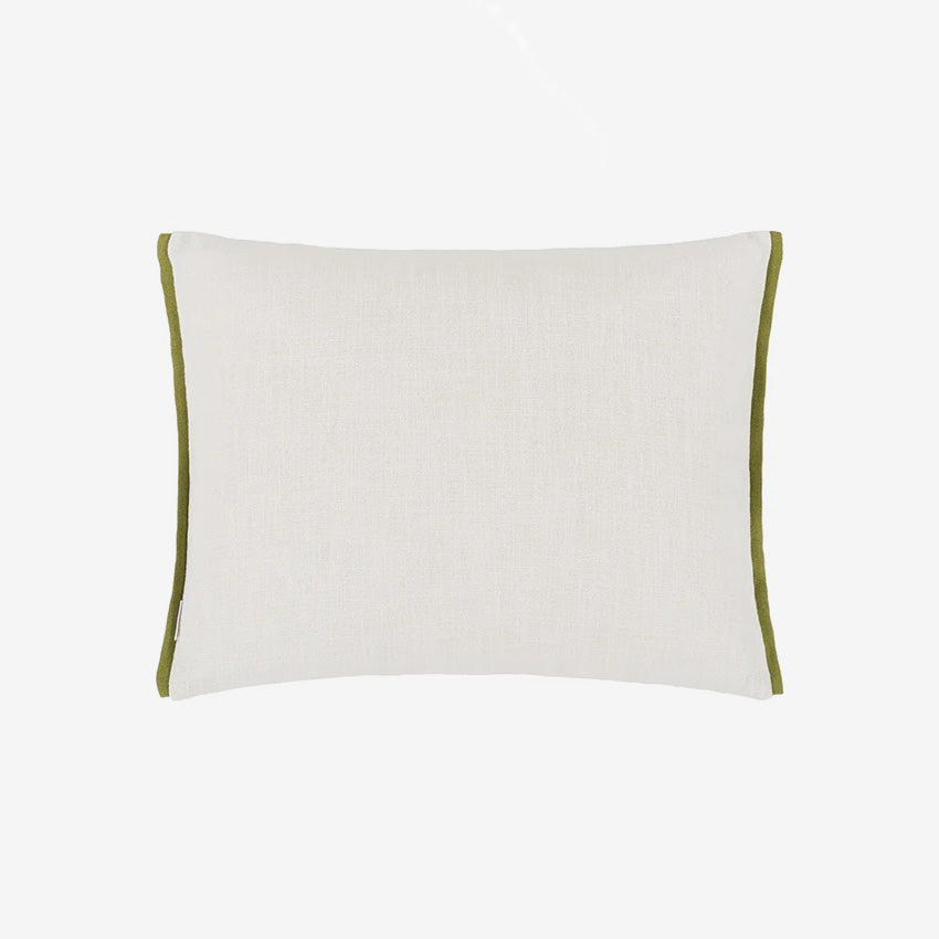 Christian Lacroix Embroidered Moss Green Decorative Throw Pillow Cover - Luxury Home Decor for Sofa, Bedroom & Living Room