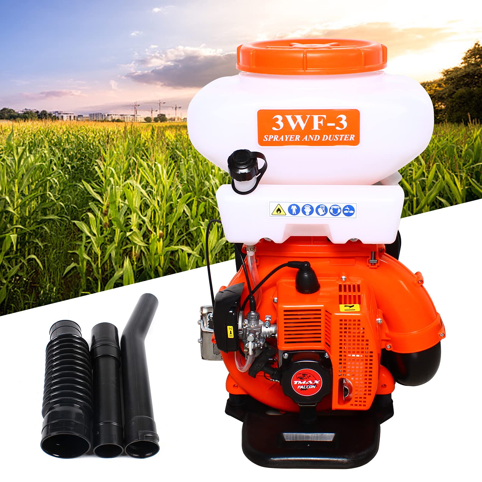 3-in-1 Gas Powered Backpack Fogger Sprayer & Leaf Blower - 3.7 Gallon Heavy Duty ULV Machine with Extended Hose for Garden, Lawn, and Agricultural Spraying | Perfect for Pest Control, Disinfection, and Crop Maintenance