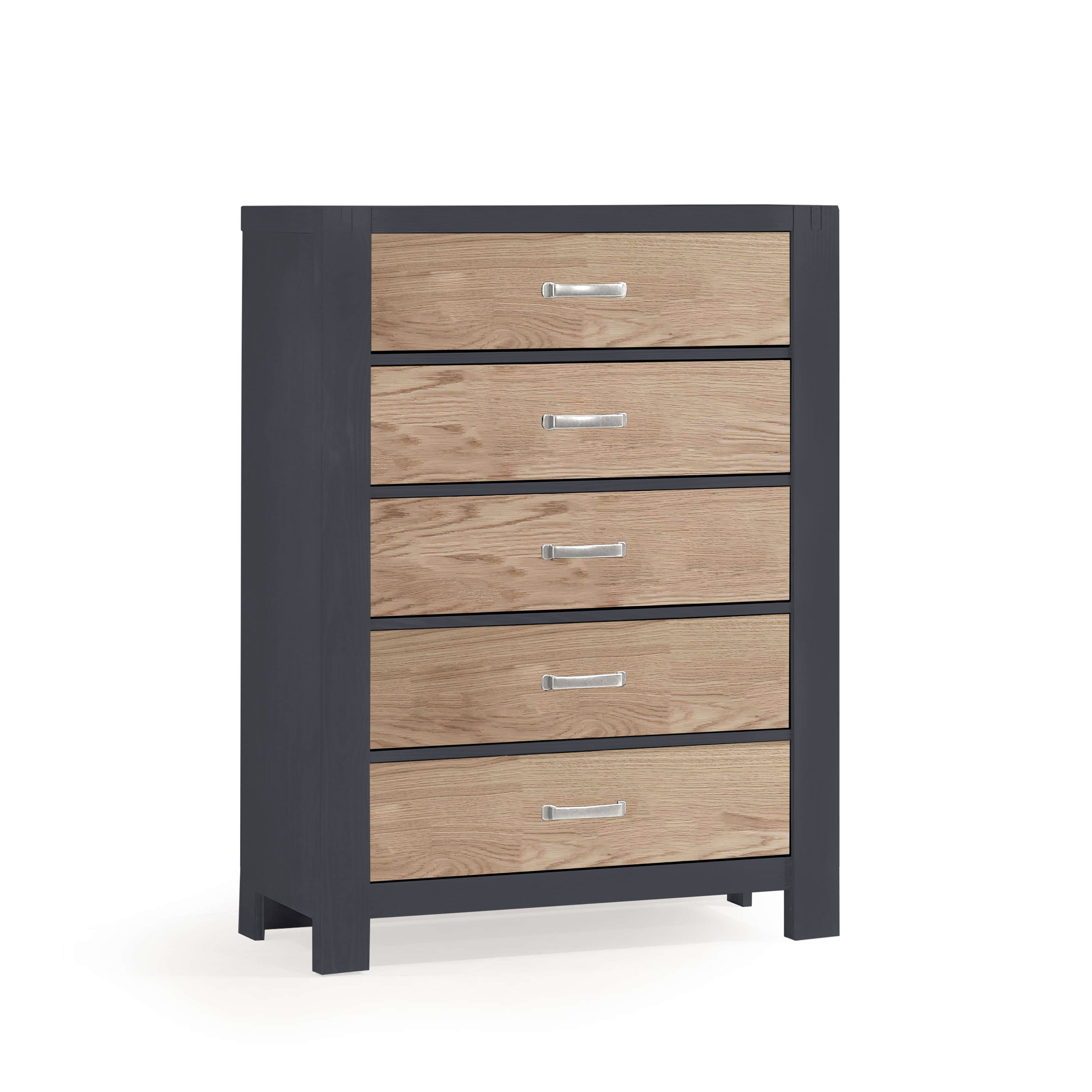 Natart Rustico Moderno 5-Drawer Dresser - Solid Wood Bedroom Chest of Drawers for Storage & Organization | Perfect for Master Bedroom, Guest Room & Nursery