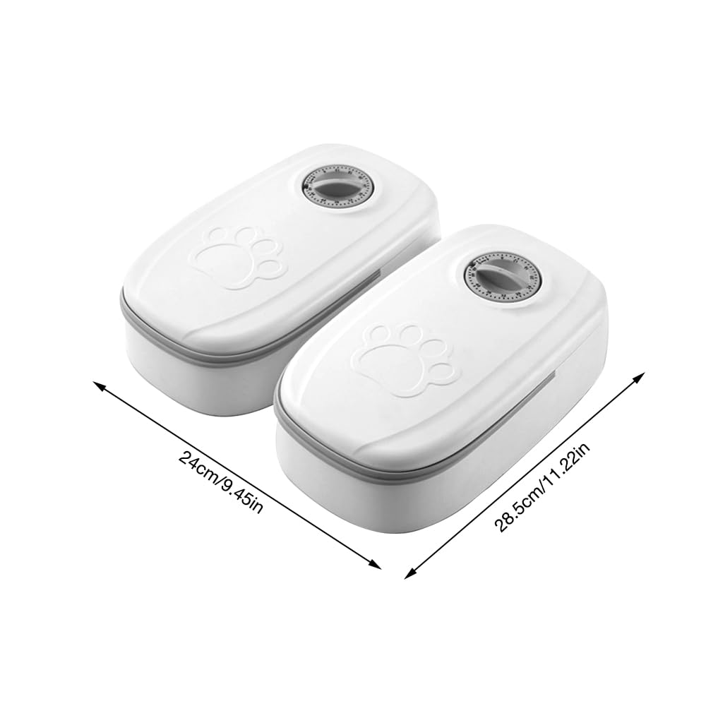 Afenau Automatic Cat Feeder - 2 Meal Timer for Dry & Wet Food, Perfect for Small to Medium Cats & Dogs | Smart Pet Feeder for Vacation, Workdays & Nighttime Feeding