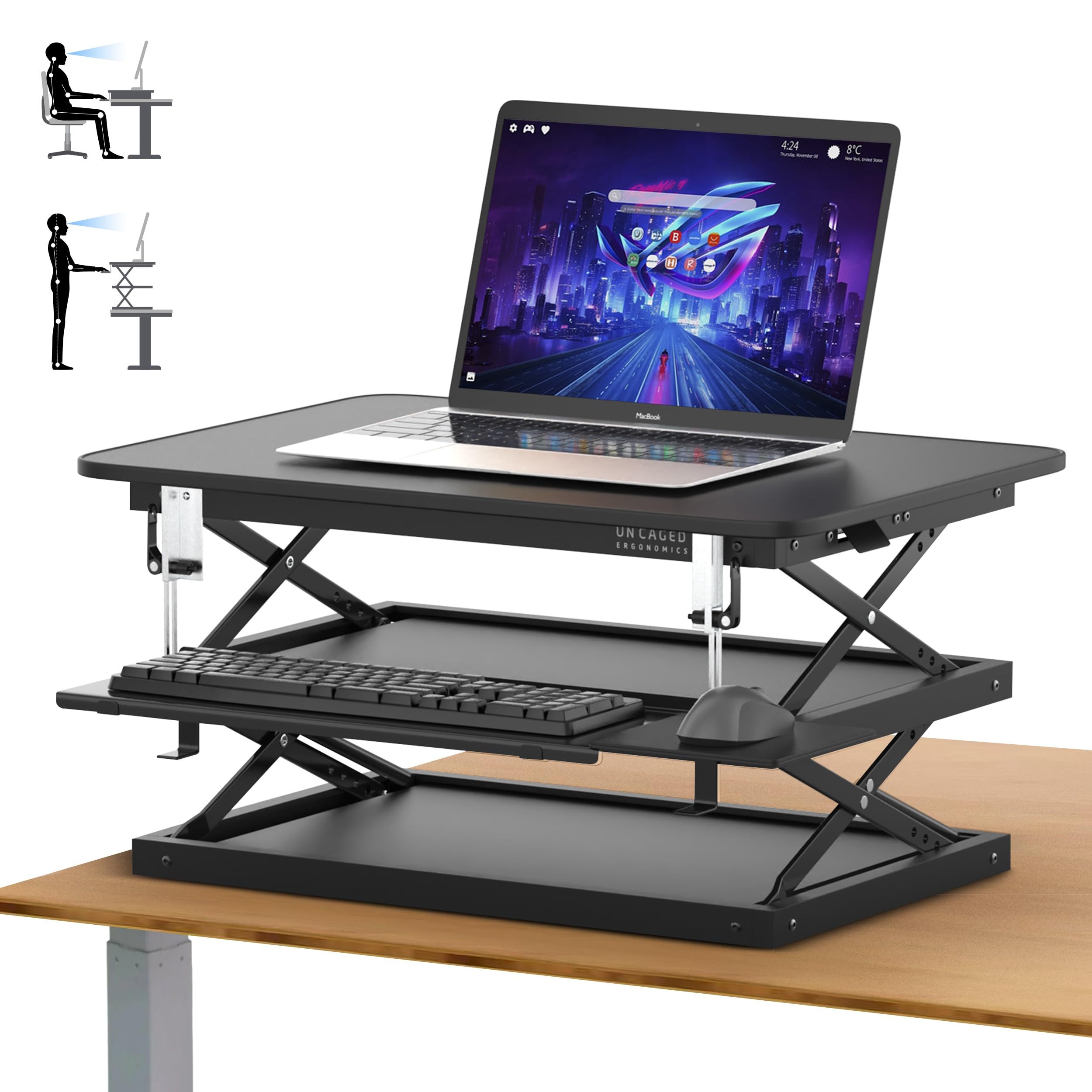 Changedesk Adjustable Standing Desk Converter for Laptop & Computer - Portable Sit to Stand Riser with Ergonomic Design | Perfect for Home Office, Workspace & Gaming Setup