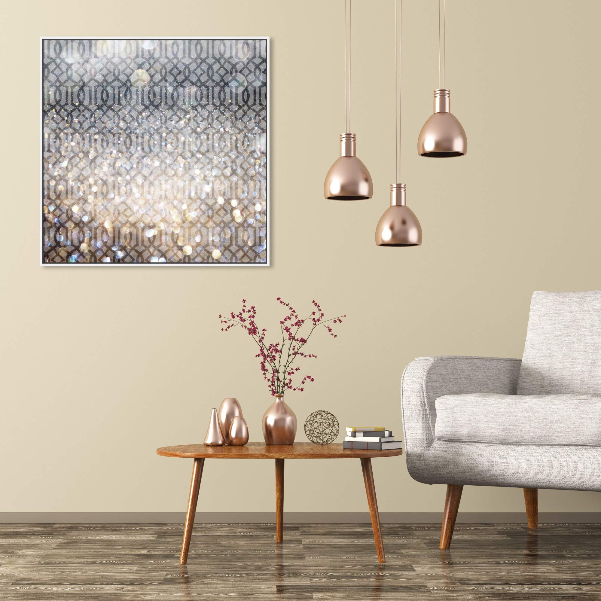 Abstract Framed Wall Art Canvas Prints - 'Floresque' Floral Patterns for Modern Home & Office Decor | Living Room, Bedroom, Dining Room Wall Decor