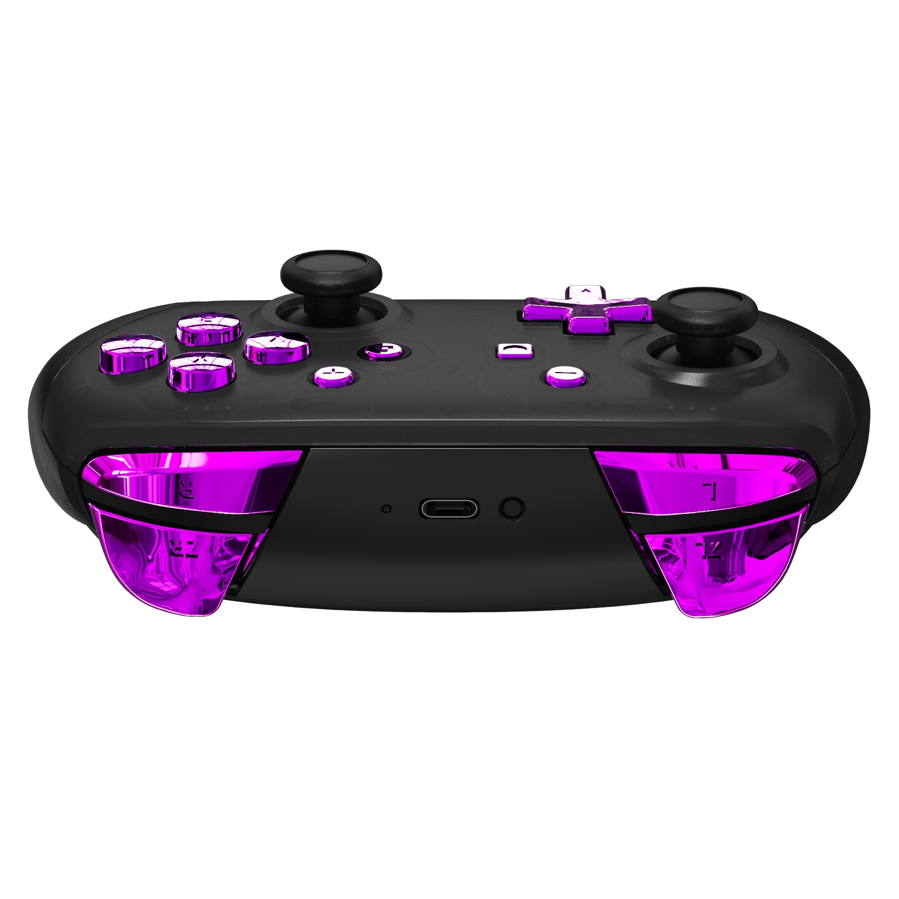 eXtremeRate DIY Replacement Full Set Buttons for Nintendo Switch Pro Controller - Chrome Purple (KRD405) | Customize Your Gaming Experience for Competitive Play & Long Sessions
