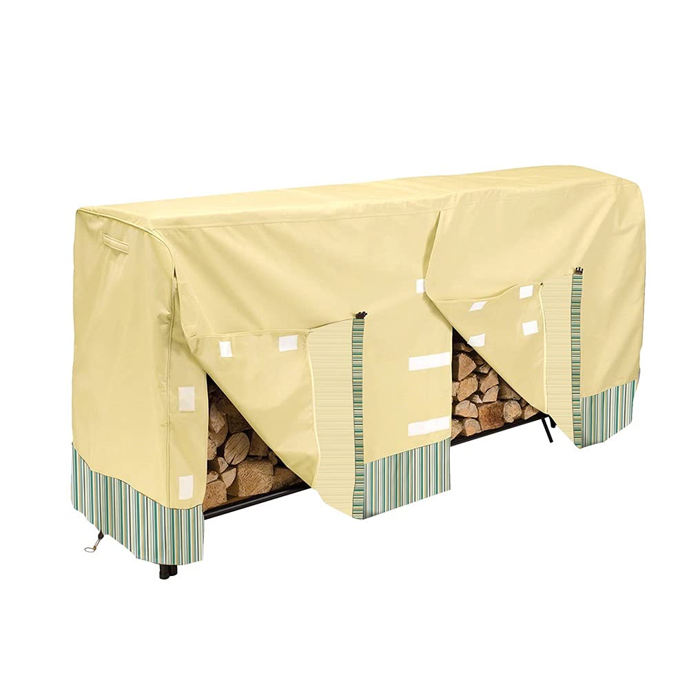 Waterproof Heavy Duty Firewood Rack Cover with Buckle - Outdoor Firewood Storage Protection for Rain & Weather - Durable Log Rack Cover for Patio, Backyard & Camping Use (Color: C)