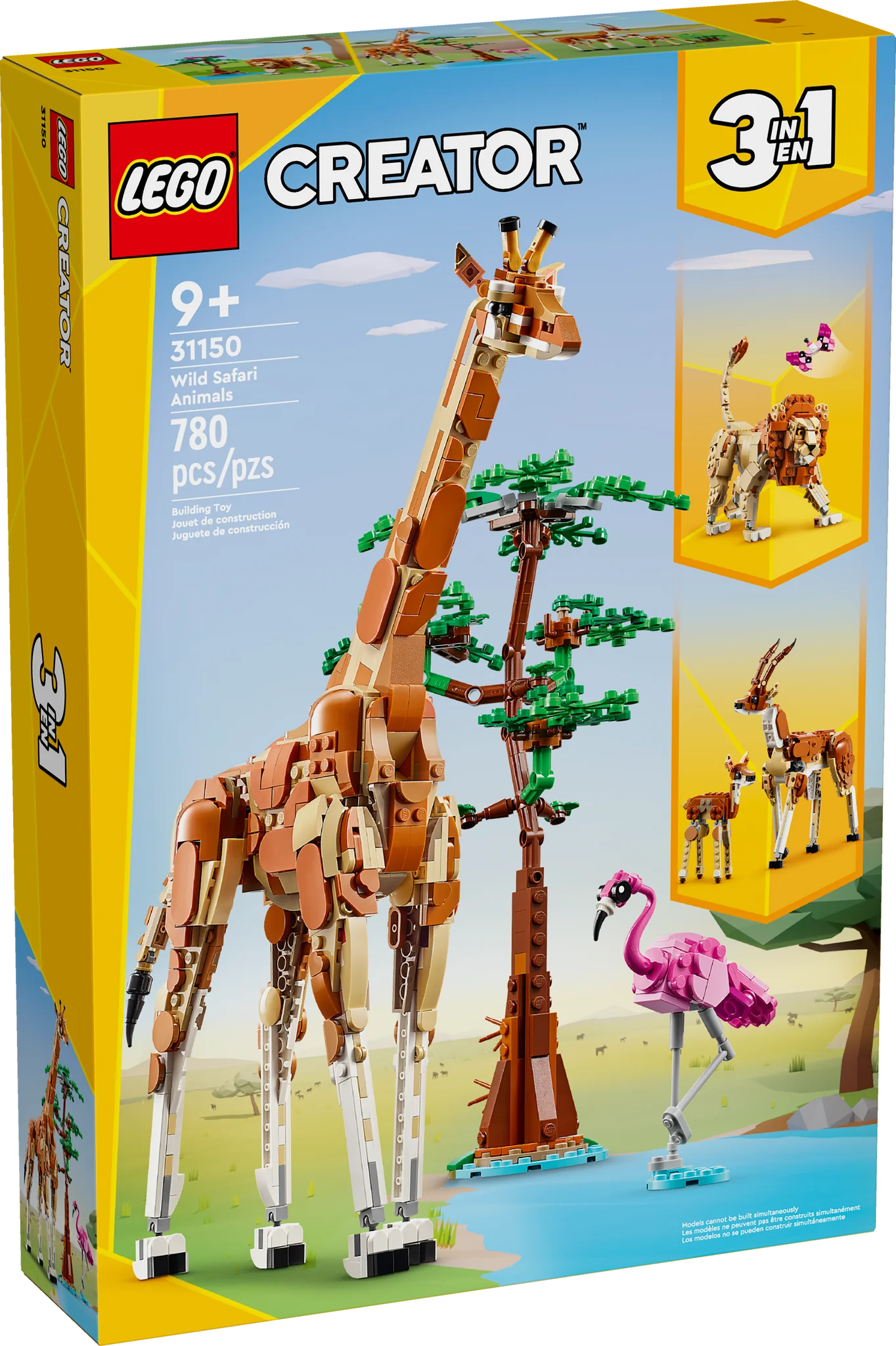 LEGO® Creator™ Wild Safari Animals Building Kit - Lion, Elephant, Giraffe - Creative STEM Toy for Kids & Adults - Perfect for Playtime, Gift Giving & Home Decor