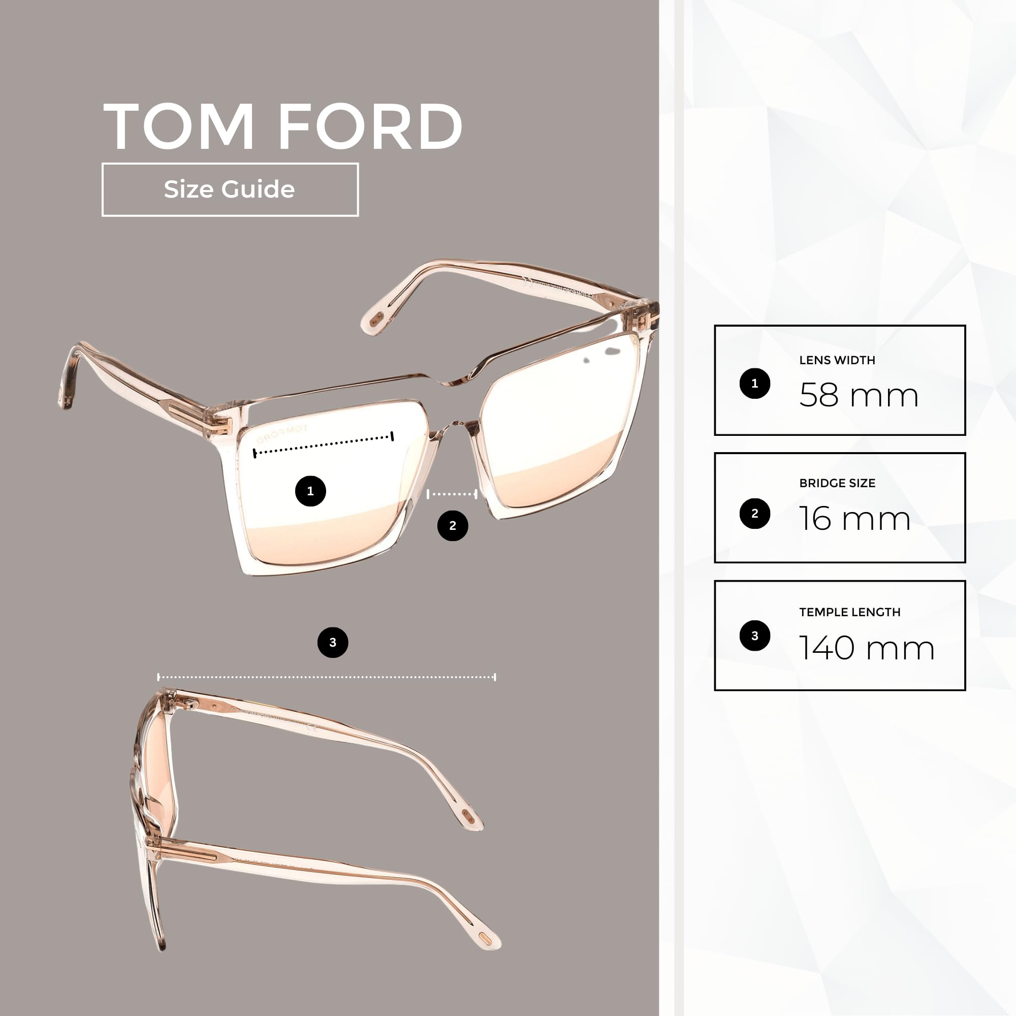Tom Ford Sabrina FT0764 Square Sunglasses for Women - Luxury Designer Sunglasses with UV Protection + Includes Premium iWear Eyewear Cleaning Kit | Perfect for Beach, Driving & Fashion Accessories