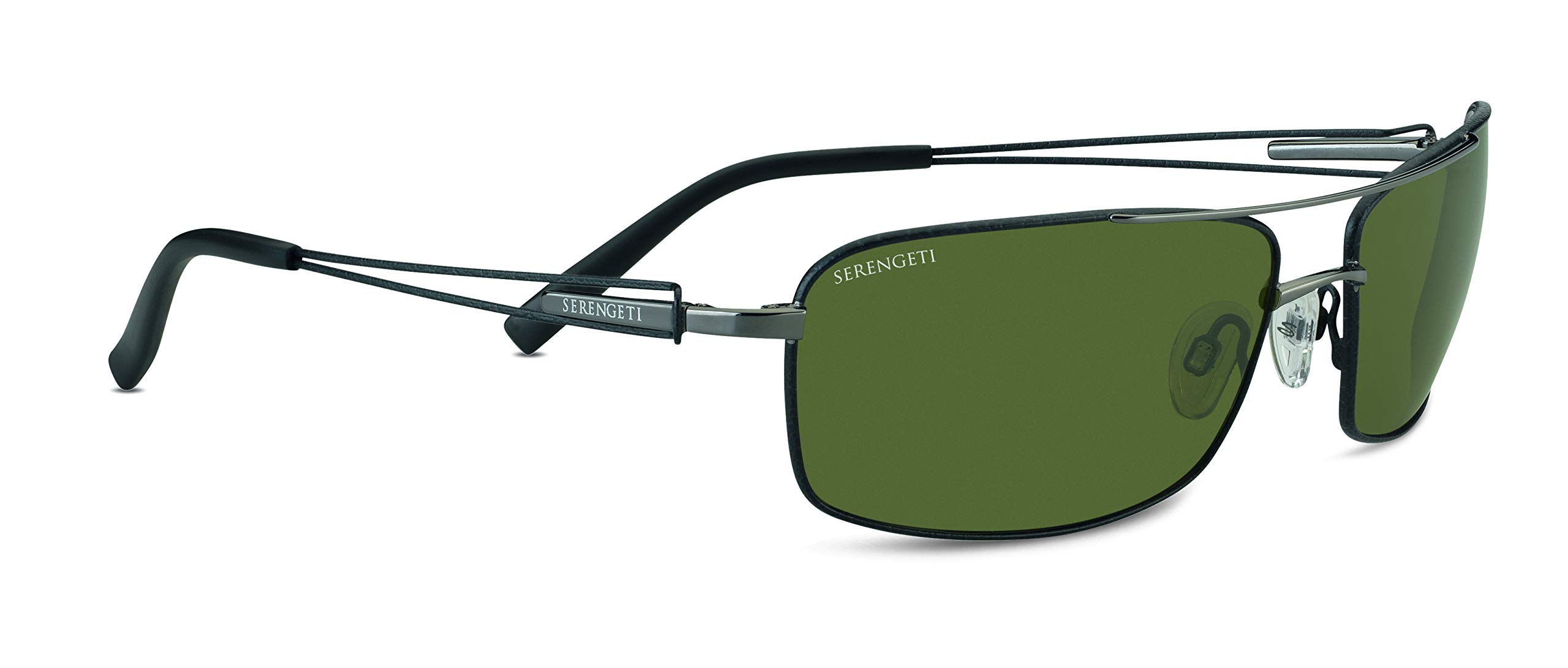 Serengeti Dante Polarized Sunglasses 7115 - Shiny Gunmetal Lens 555nm UV Protection for Driving, Fishing & Outdoor Activities