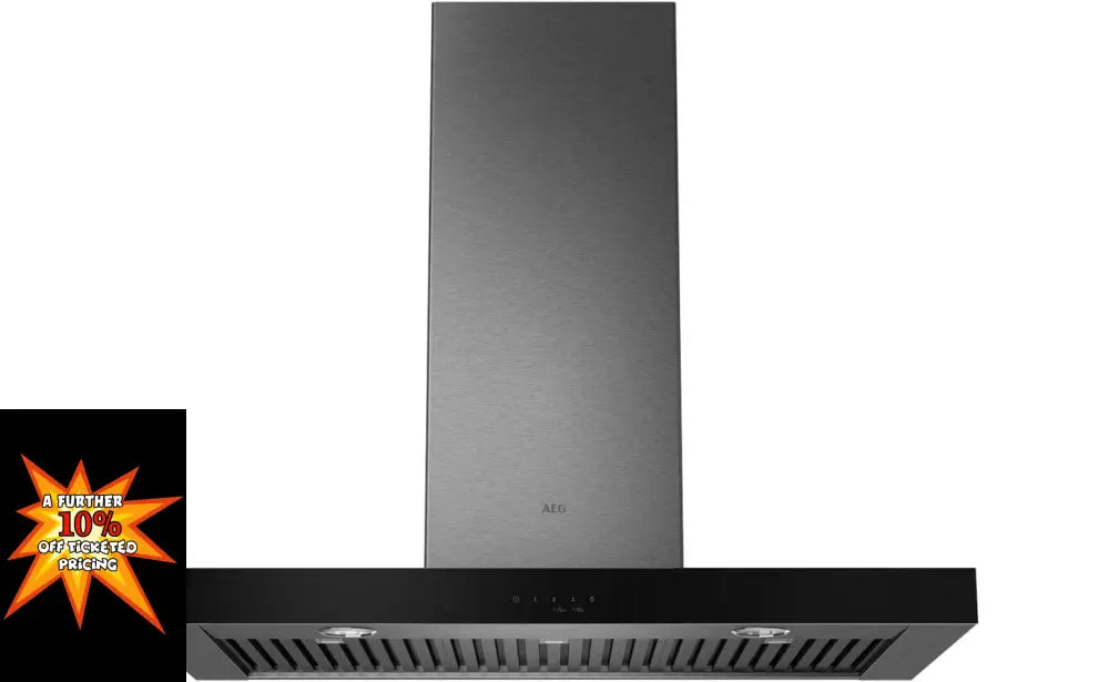 AEG DBR9980HB 90cm Quiet Canopy Range Hood with External Rooftop Motor DR09 - Powerful Kitchen Ventilation for Smoke & Odor Removal - Perfect for Home Cooking & Open Kitchen Designs