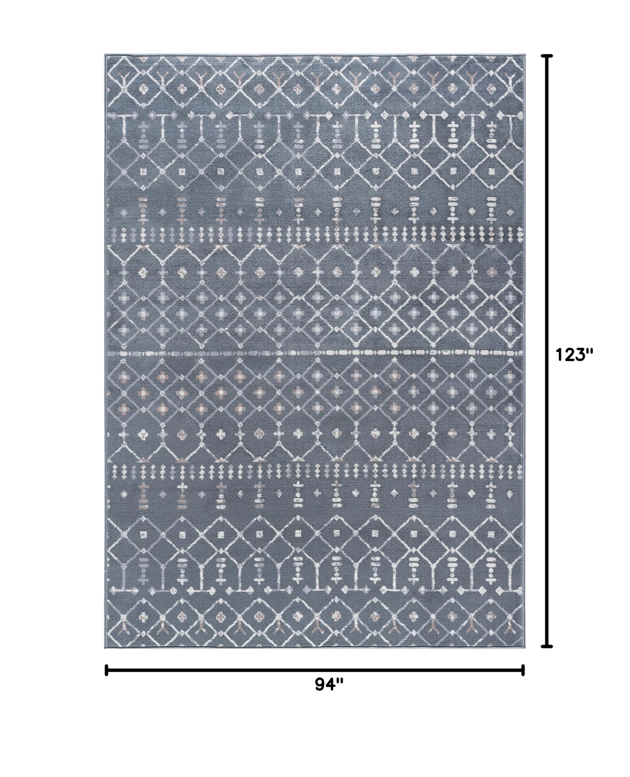 Dark Gray Modern Large 8x10 Area Rug - Soft Contemporary Carpet for Living Room, Bedroom, Dining Room & Entryway - Non-Slip Indoor Floor Mat - Perfect for Home Decor, Office & High Traffic Areas