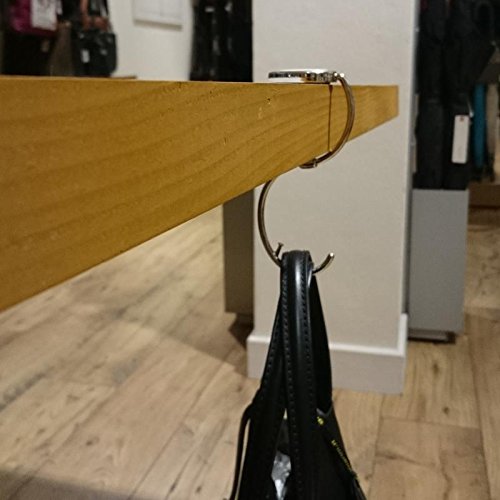 Foldable Purse Hook - Stylish Brown Hanging Bag Holder for Restaurants, Travel & Shopping - Compact Handbag Hanger for Tables & Counters