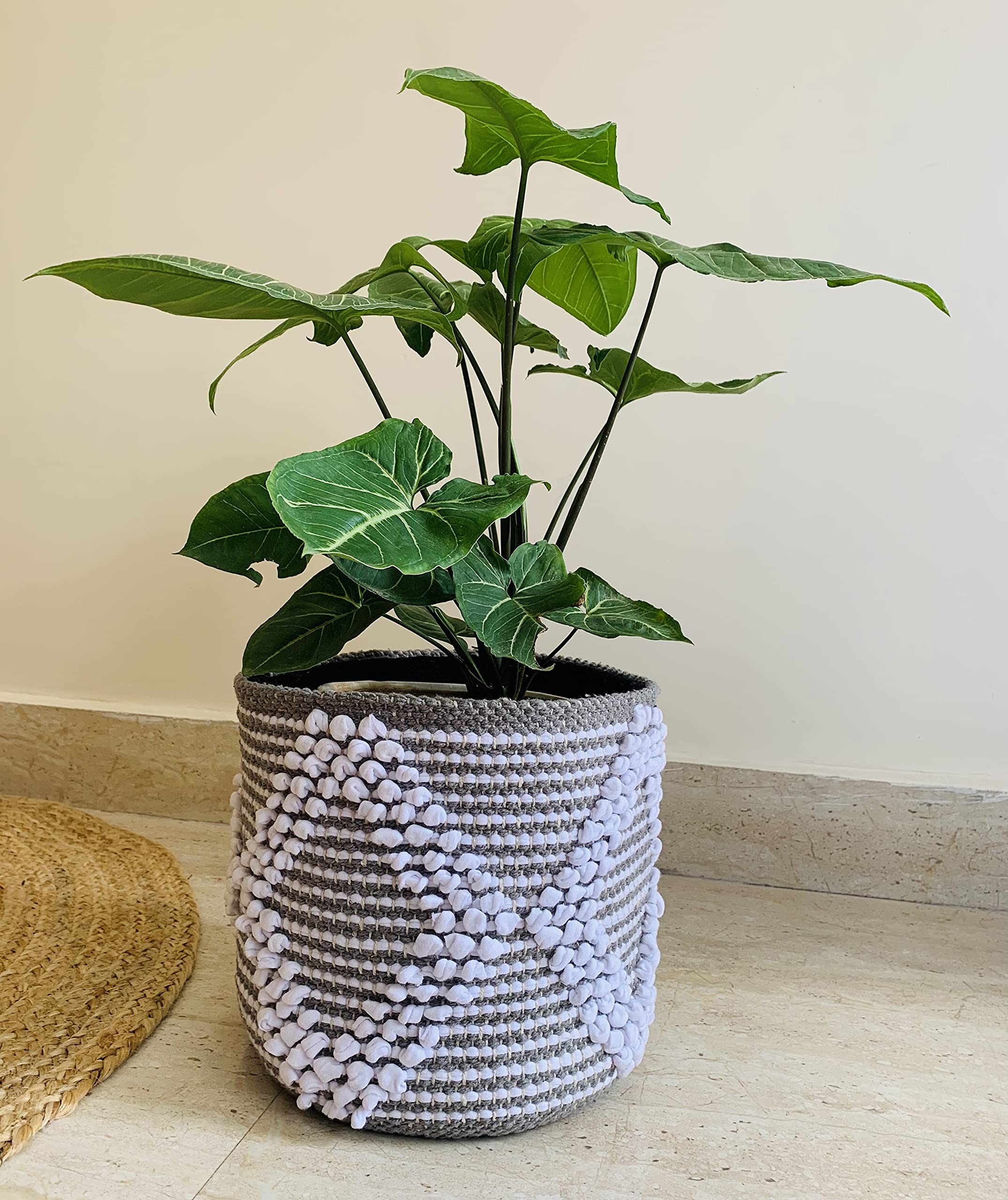 Boho Hand Woven Plant Basket - 8