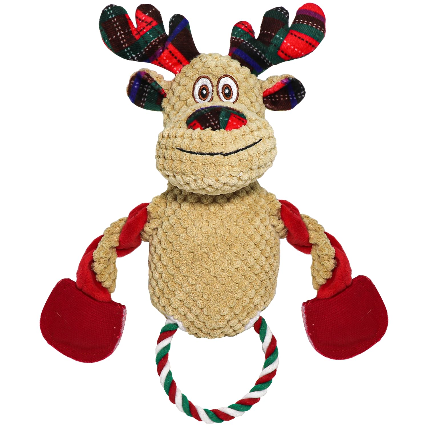 3 Pack Christmas Dog Toys - Squeaky Plush Santa, Reindeer & Snowman Stuffed Toys with Chew Rope | Interactive Pet Toys for Small & Medium Dogs | Perfect Stocking Stuffers & Holiday Gifts for Pets