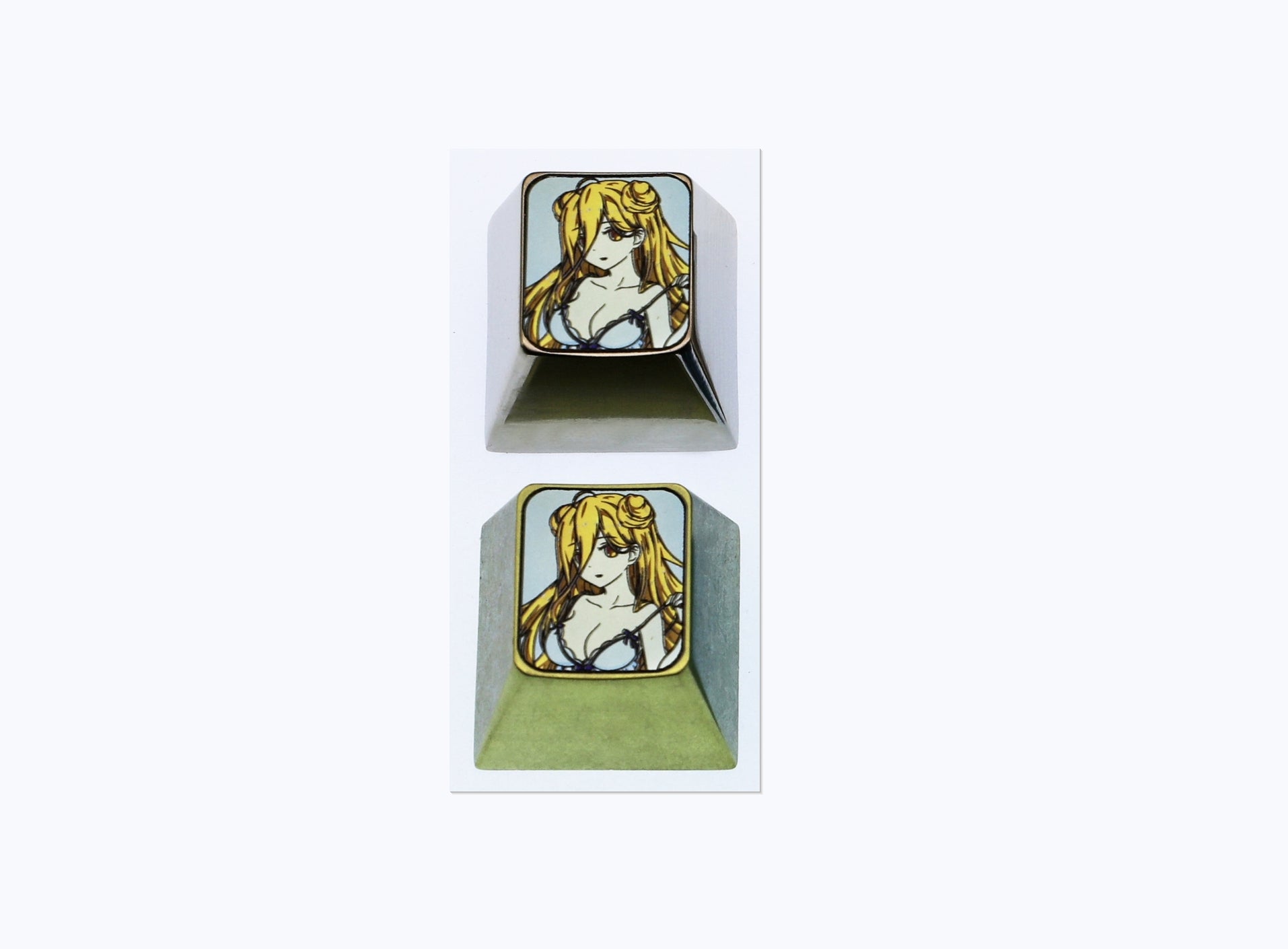 Hoshimiya Mukuro 1U Titanium Alloy Custom Keycaps - Personalized Metal Keycaps for Mechanical Keyboards - Perfect for Gaming, Typing & Keyboard Decoration