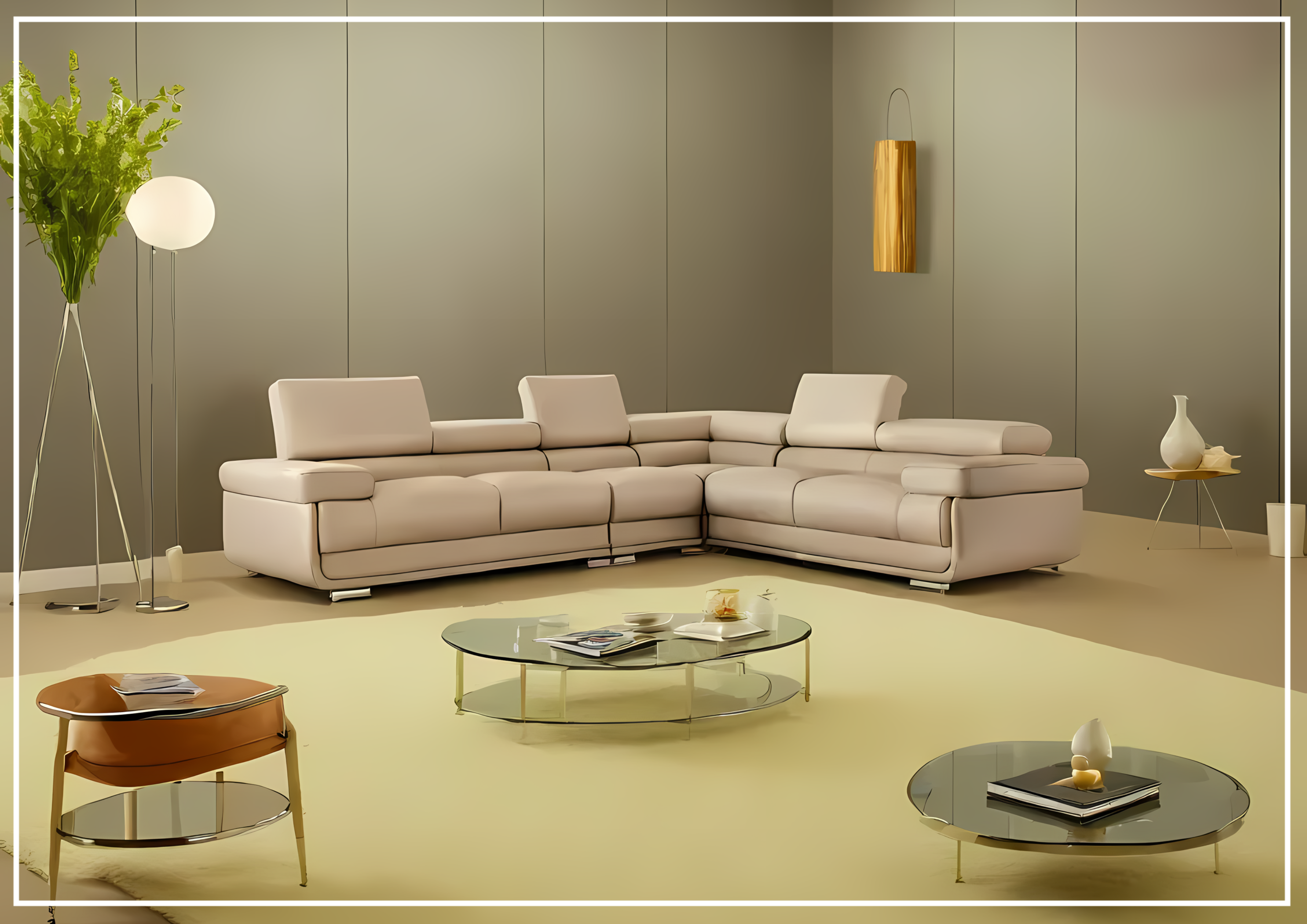 Gio Italia Baxton L-Shaped Leather Sectional Sofa - Modern Corner Couch for Living Room, Home Theater & Office Lounge