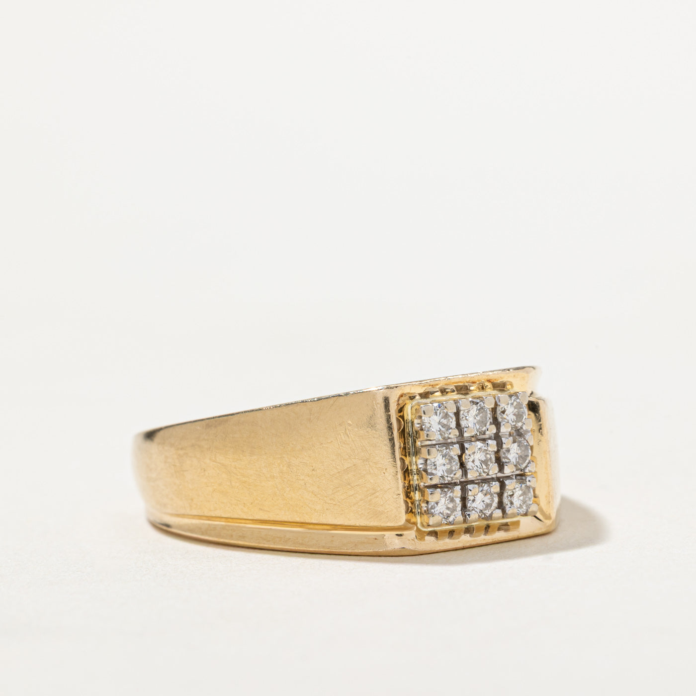 0.22ctw Diamond Grid Wedding Band Ring - Size 9.5 for Women | Elegant Stackable Ring for Bridal, Anniversary & Everyday Wear