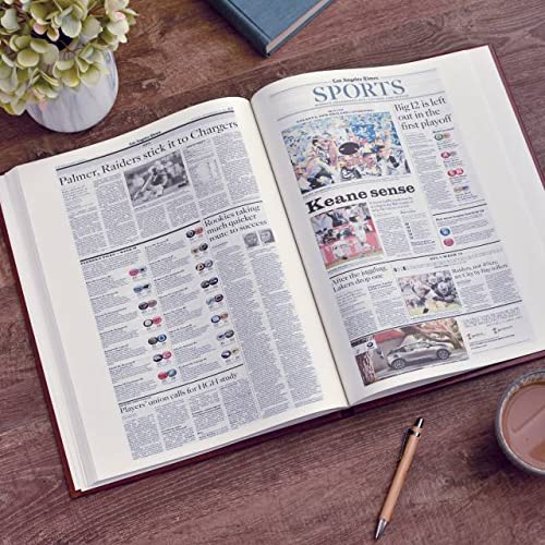 Personalized Football History Book - Custom Sports Fan Gift with Gold Foil Embossed Name - NFL History Through Newspaper Archives - Perfect for Birthday, Anniversary & Retirement Gifts for Football Lovers