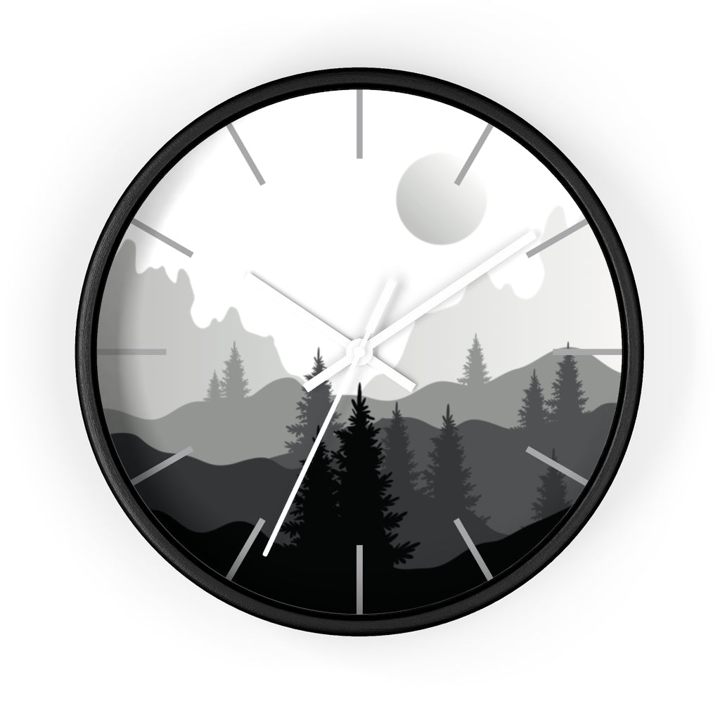Full Moon Forest Wall Clock - Modern Home Decor for Living Room, Bedroom & Office - Silent Non-Ticking Battery Operated