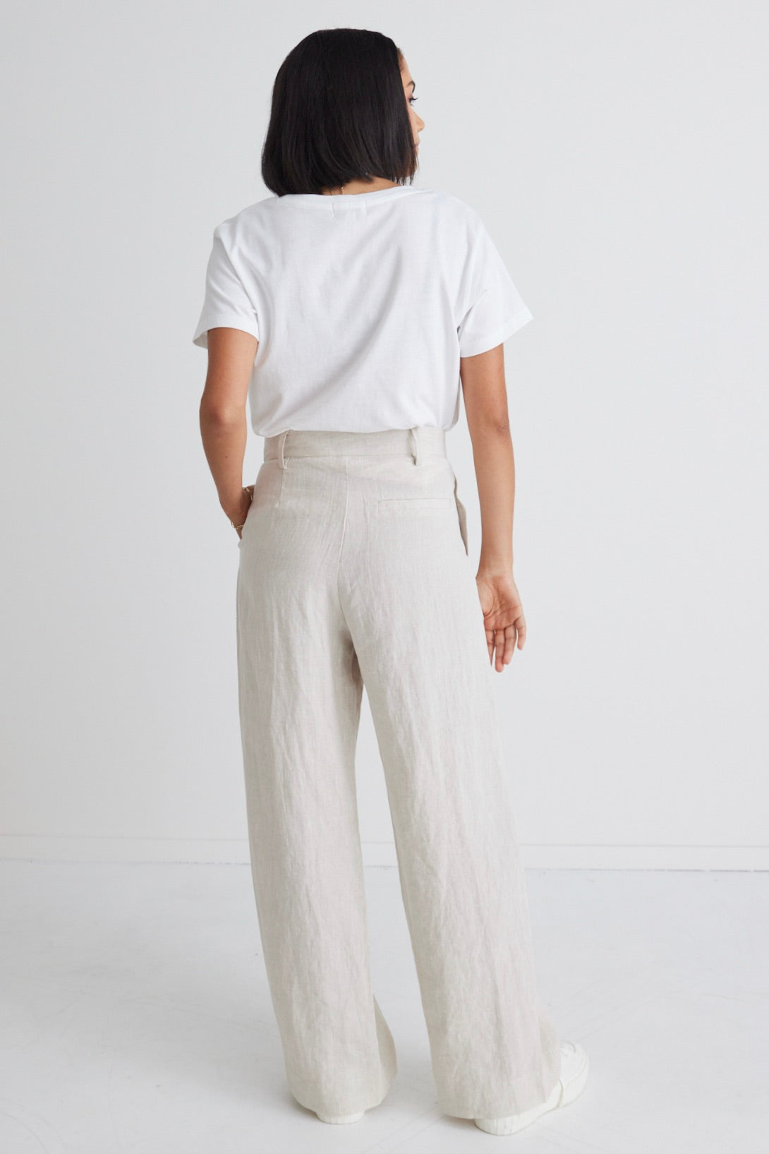 Island Natural Linen Pleat Front Wide Leg Pants for Women - Comfortable Summer Casual Trousers for Beach, Vacation & Everyday Wear